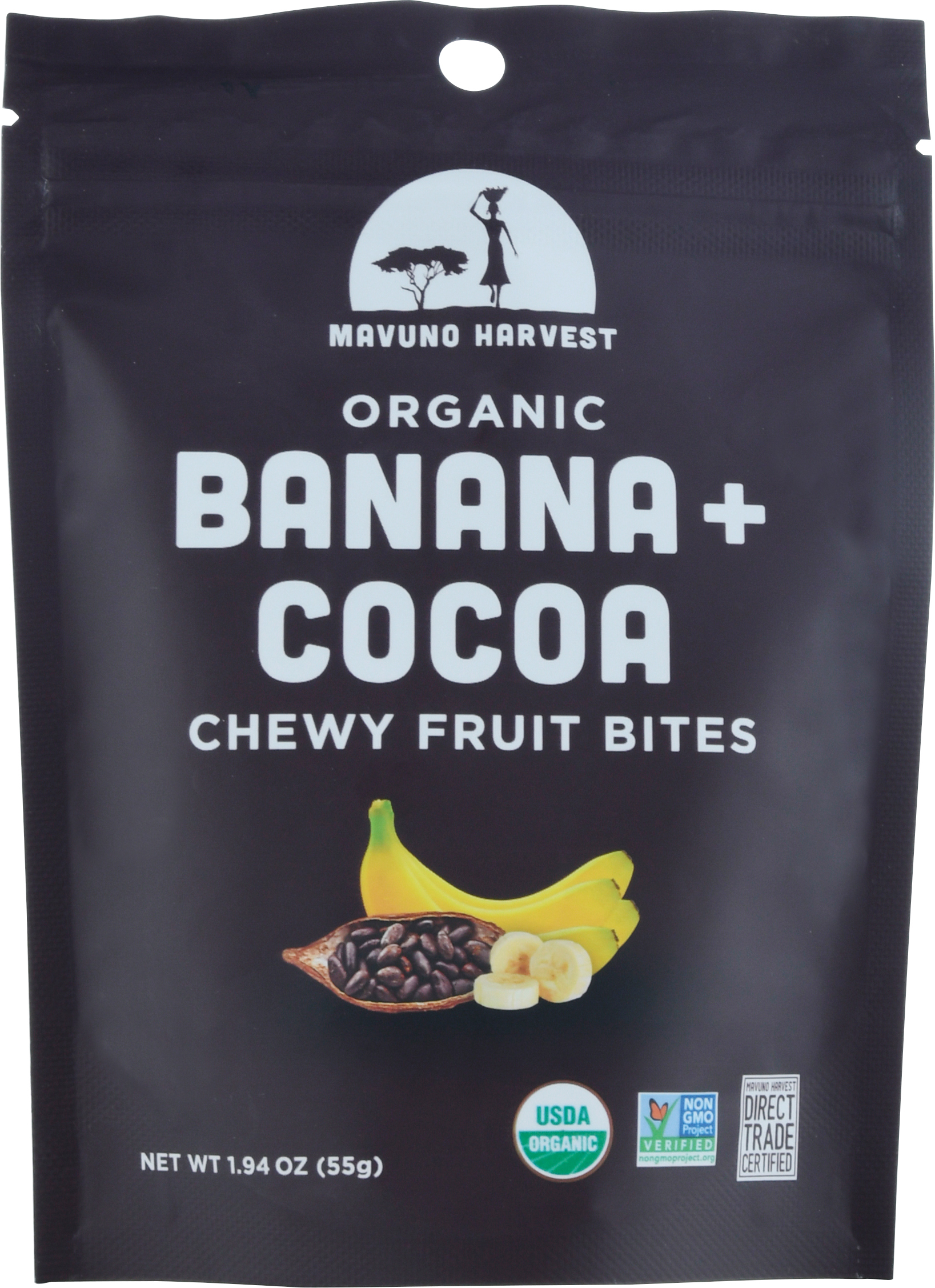 Fruit Bites, Chewy, Organic, Banana + Cocoa