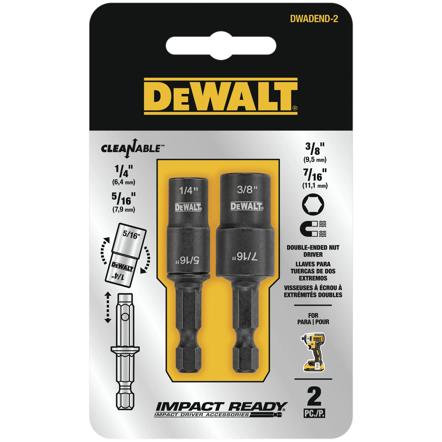 DeWalt 2PC Reversible Nut Driver Set