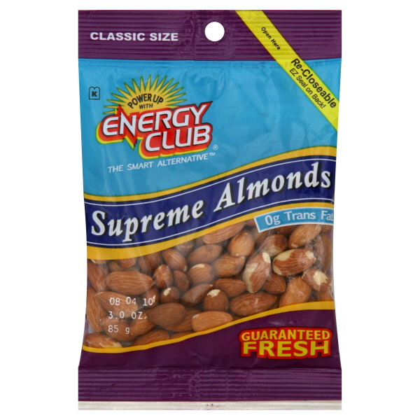 Energy Club Almonds 3 Oz