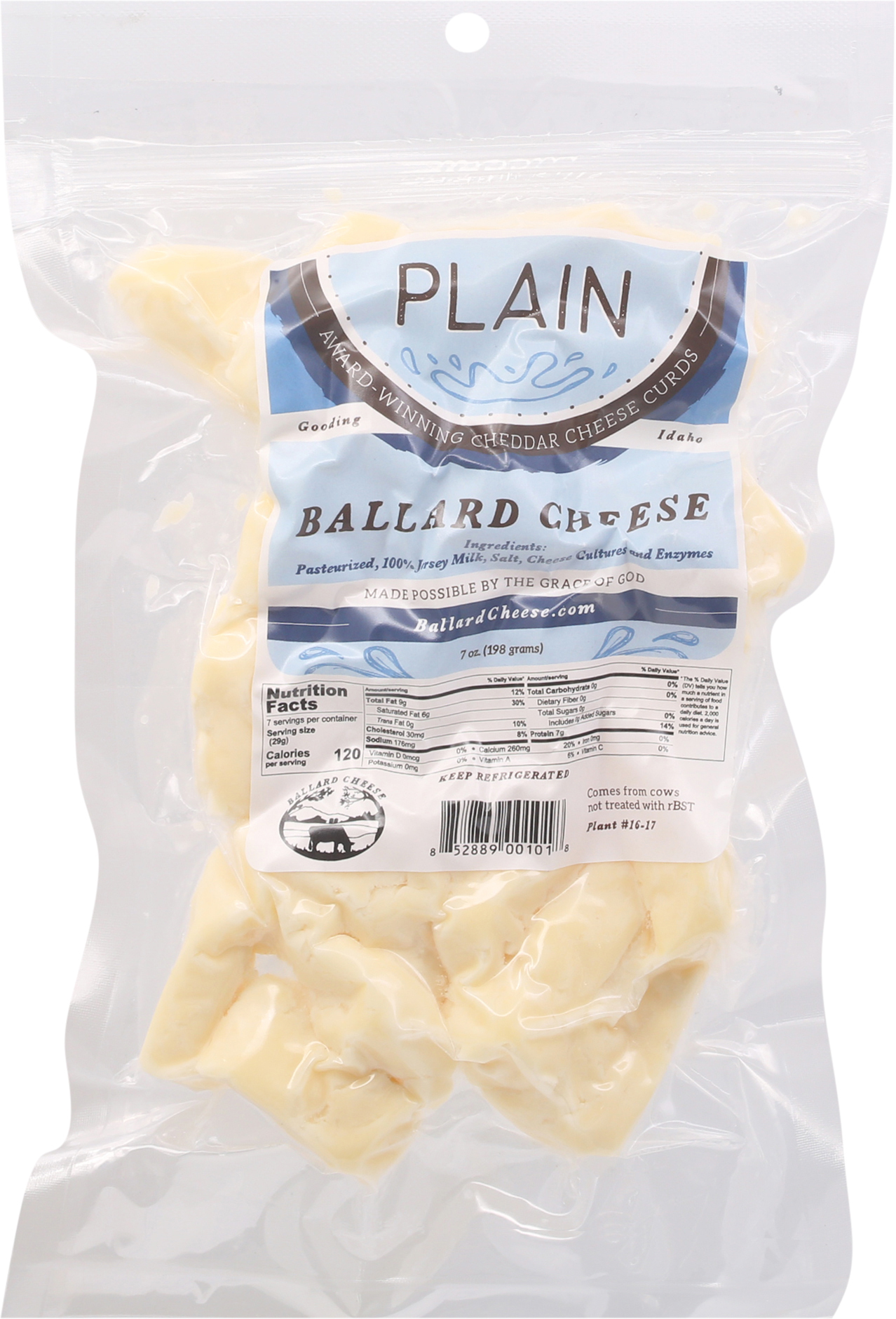 Cheese Curds, Cheddar, Plain