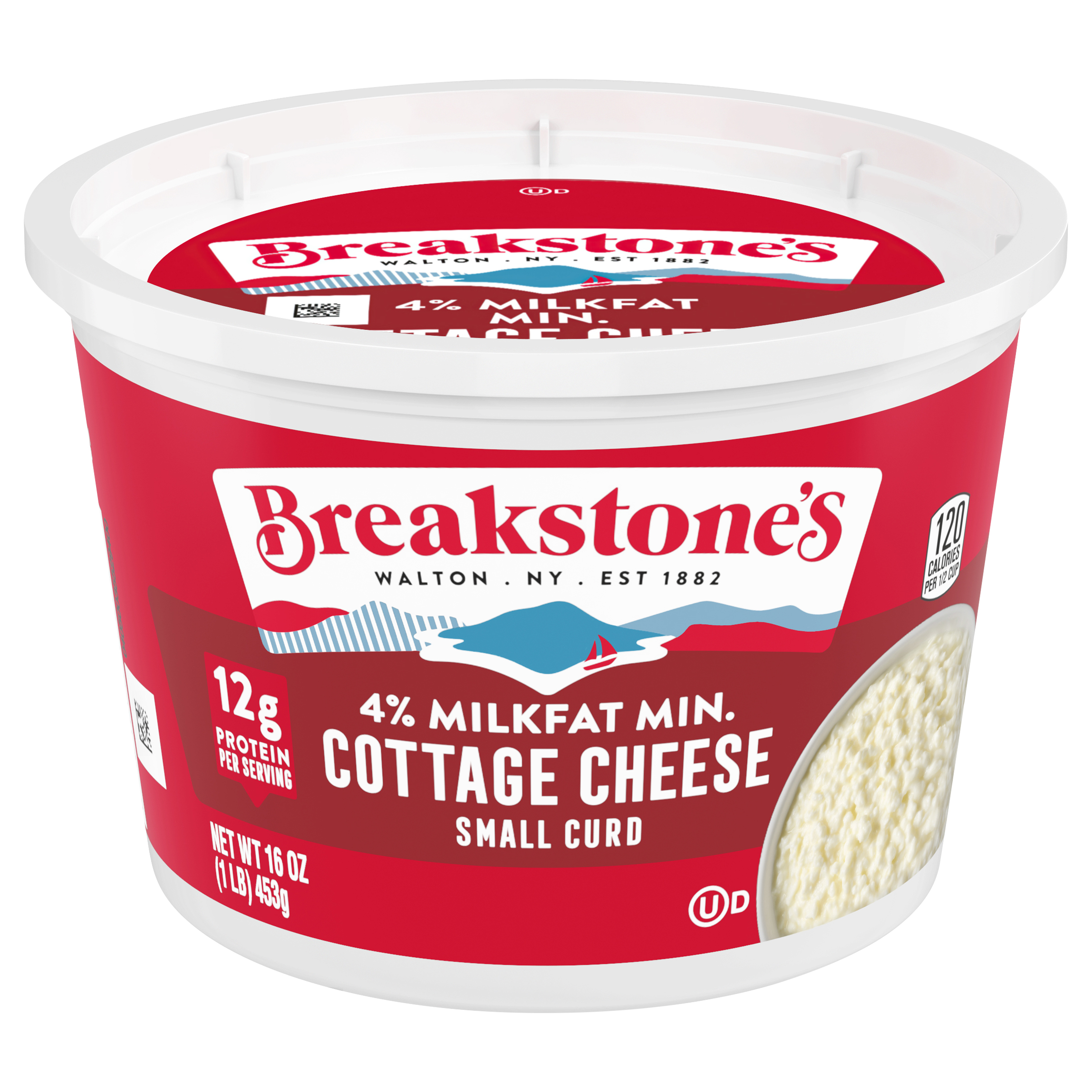 Cottage Cheese, 4% Milkfat Min, Small Curd