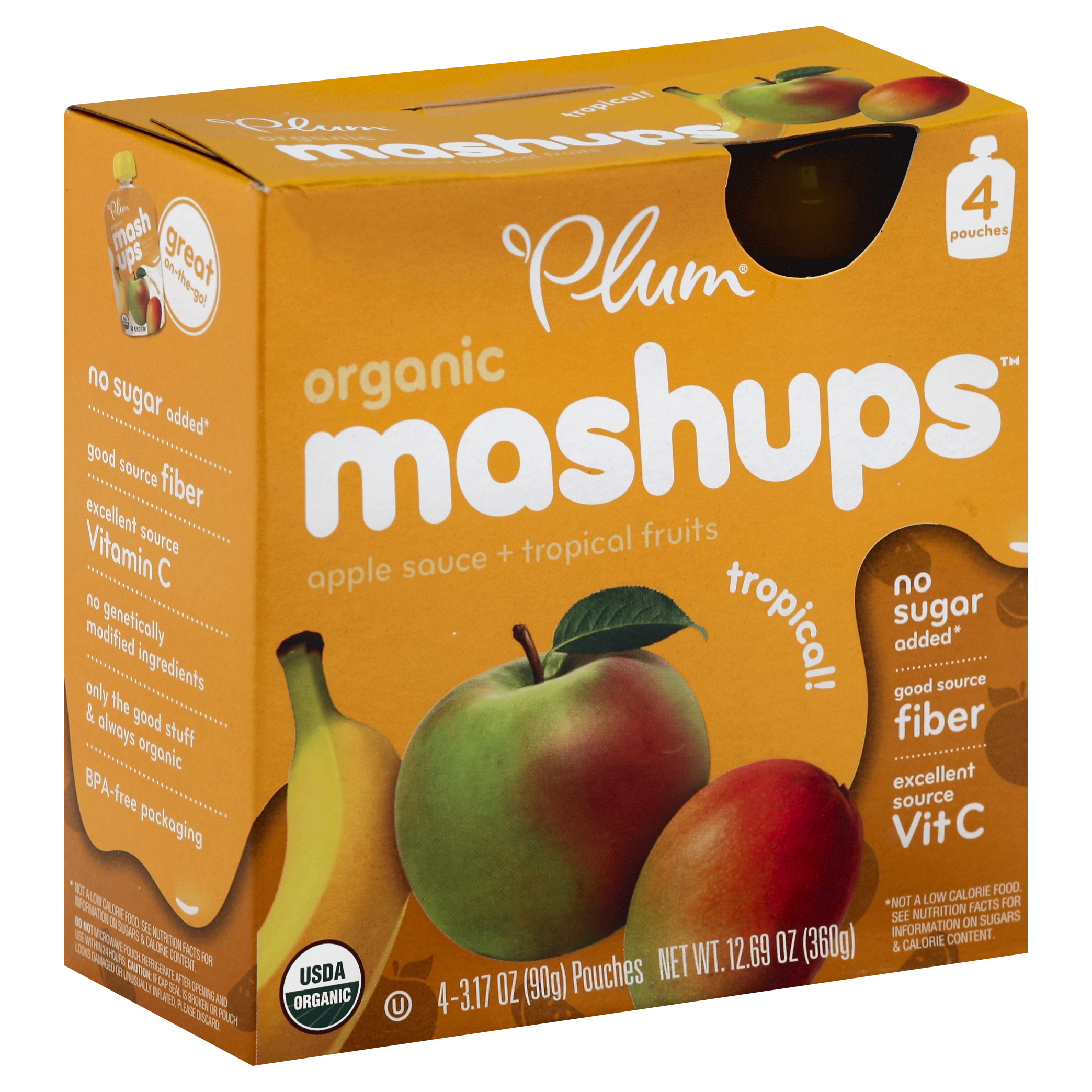 Plum Apple Sauce + Tropical Fruits 4 Ea