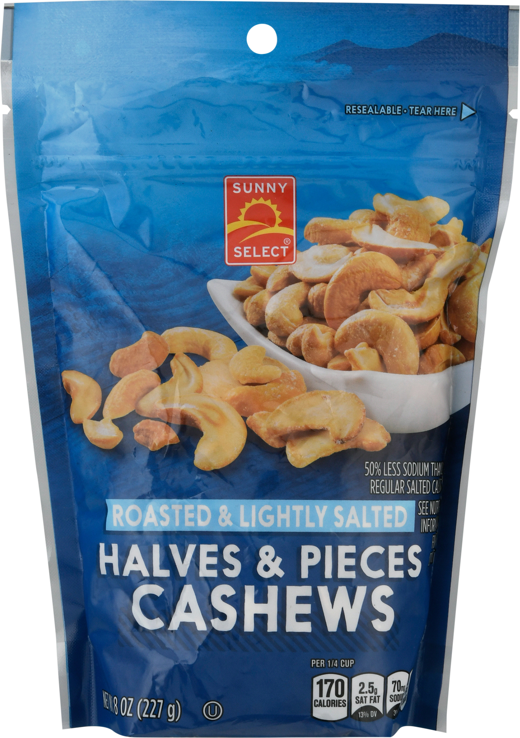 Cashews, Roasted & Lightly Salted, Halves & Pieces