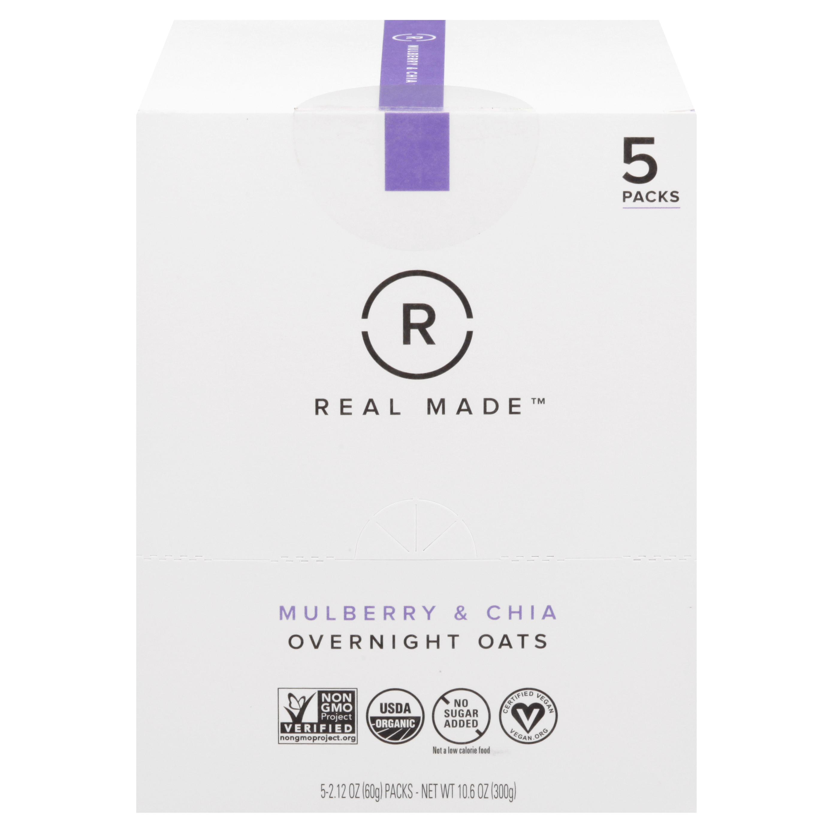 Real Made Mulberry & Chia Overnight Oats 5 Ea