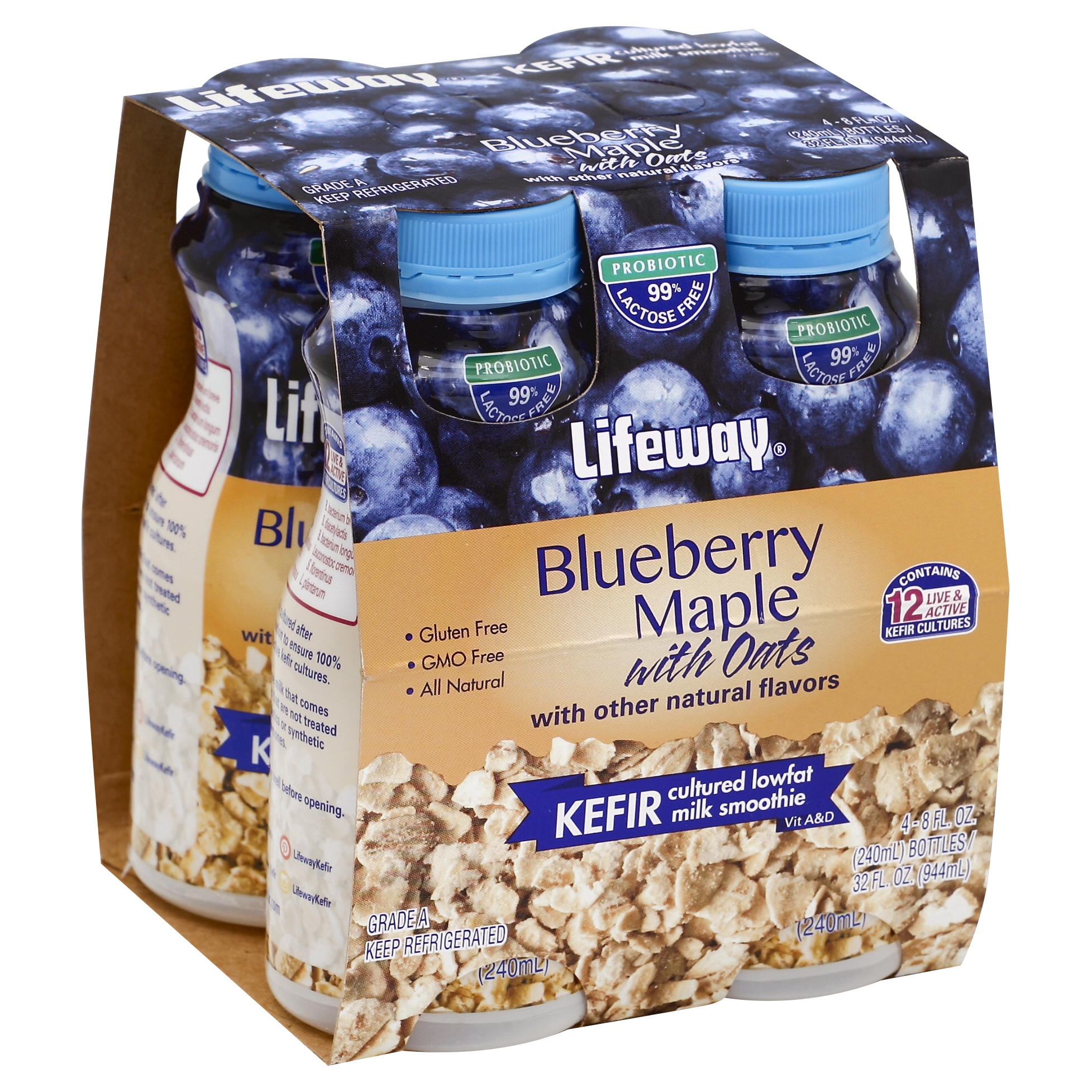Lifeway Kefir Cultured Milk Smoothie 4 Ea