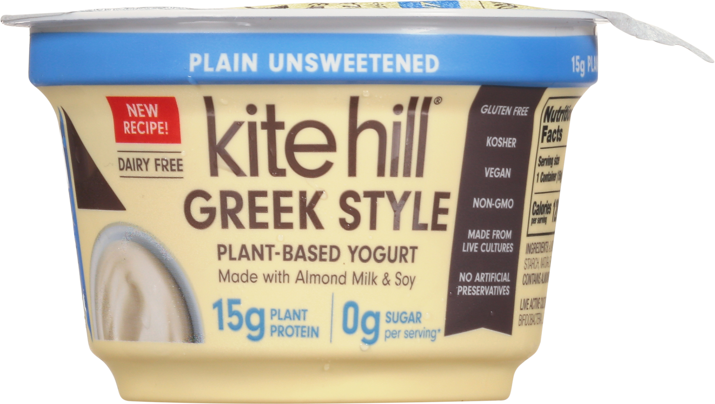 Yogurt, Plant-Based, Greek Style, Plain, Unsweetened