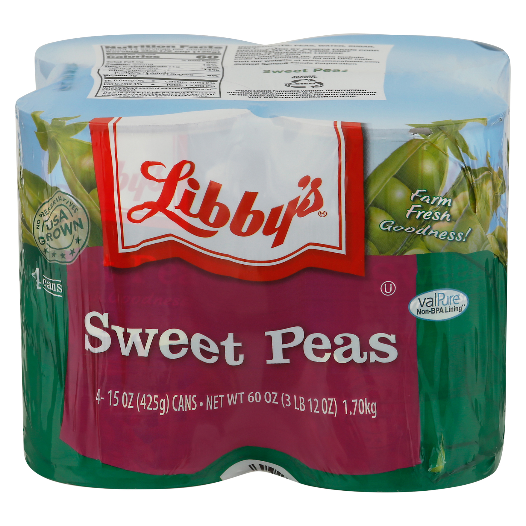 Libby's Sweet Peas 4 - 15 Oz Cans
