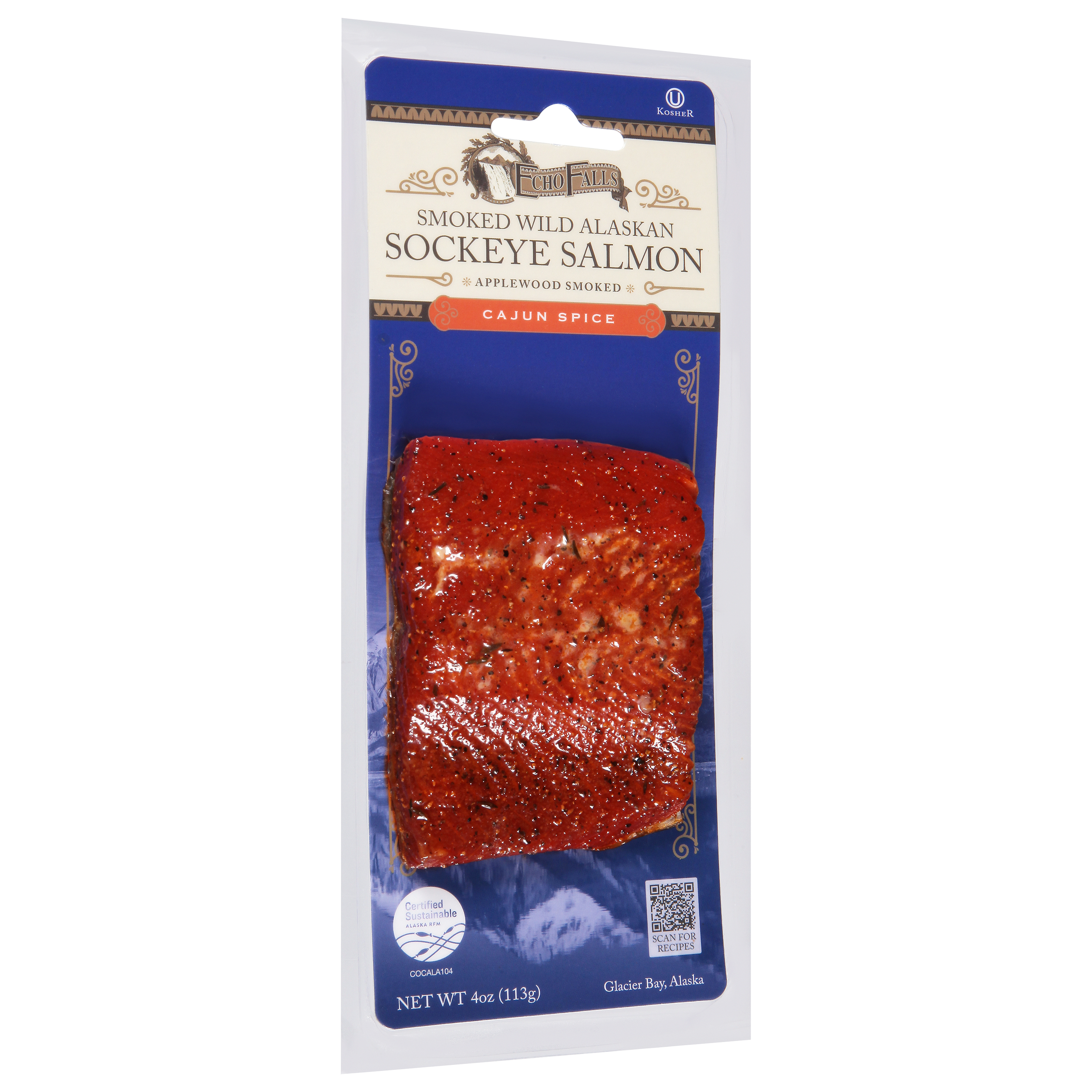 Echo Falls Smoked Wild Alaskan Cajun Spice Sockeye Salmon 4 Oz
