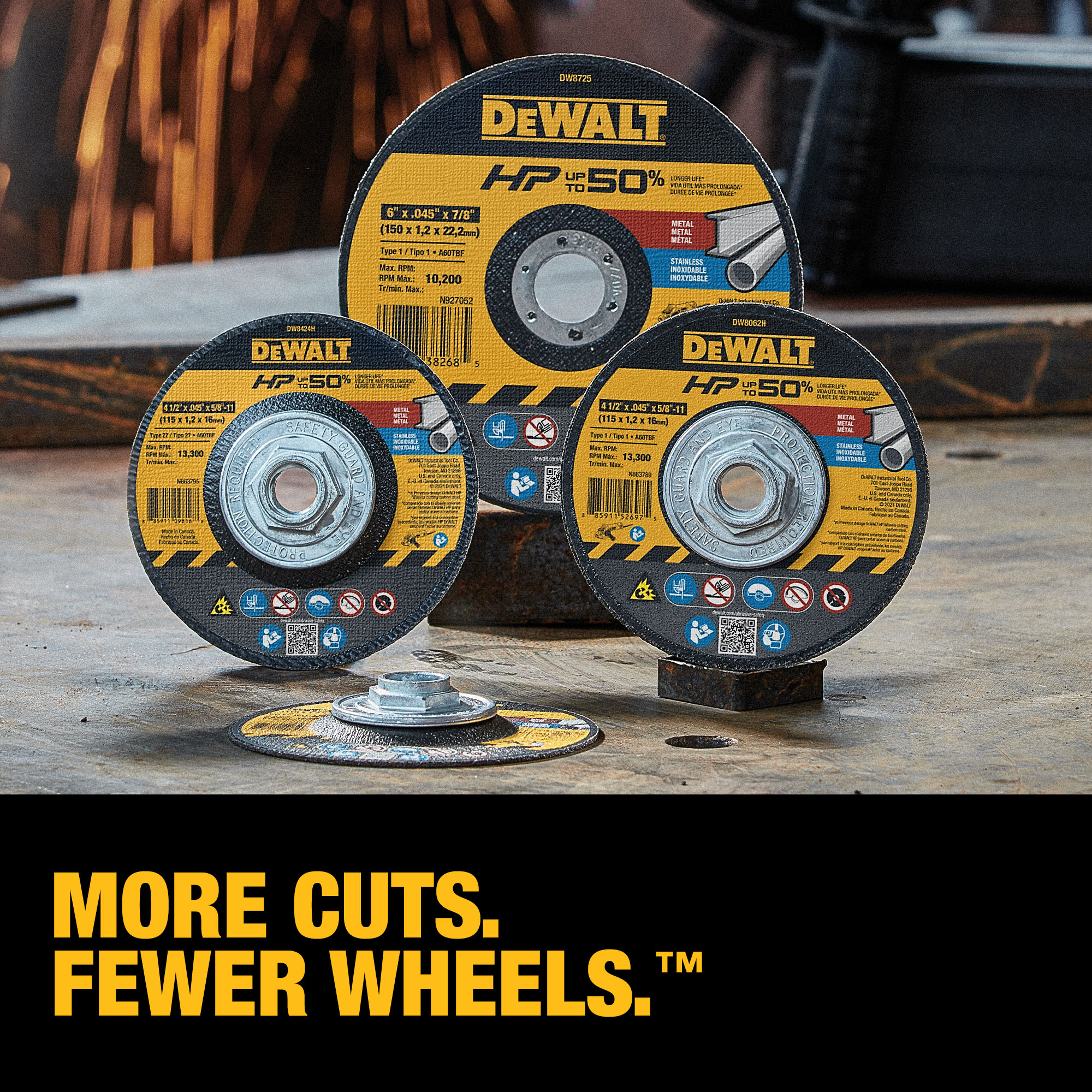 DEWALT DW8725H 6-Inch Aluminum Oxide Cutoff Wheel - .045 X 5/8-11 HP For Metal Cutting - View #13