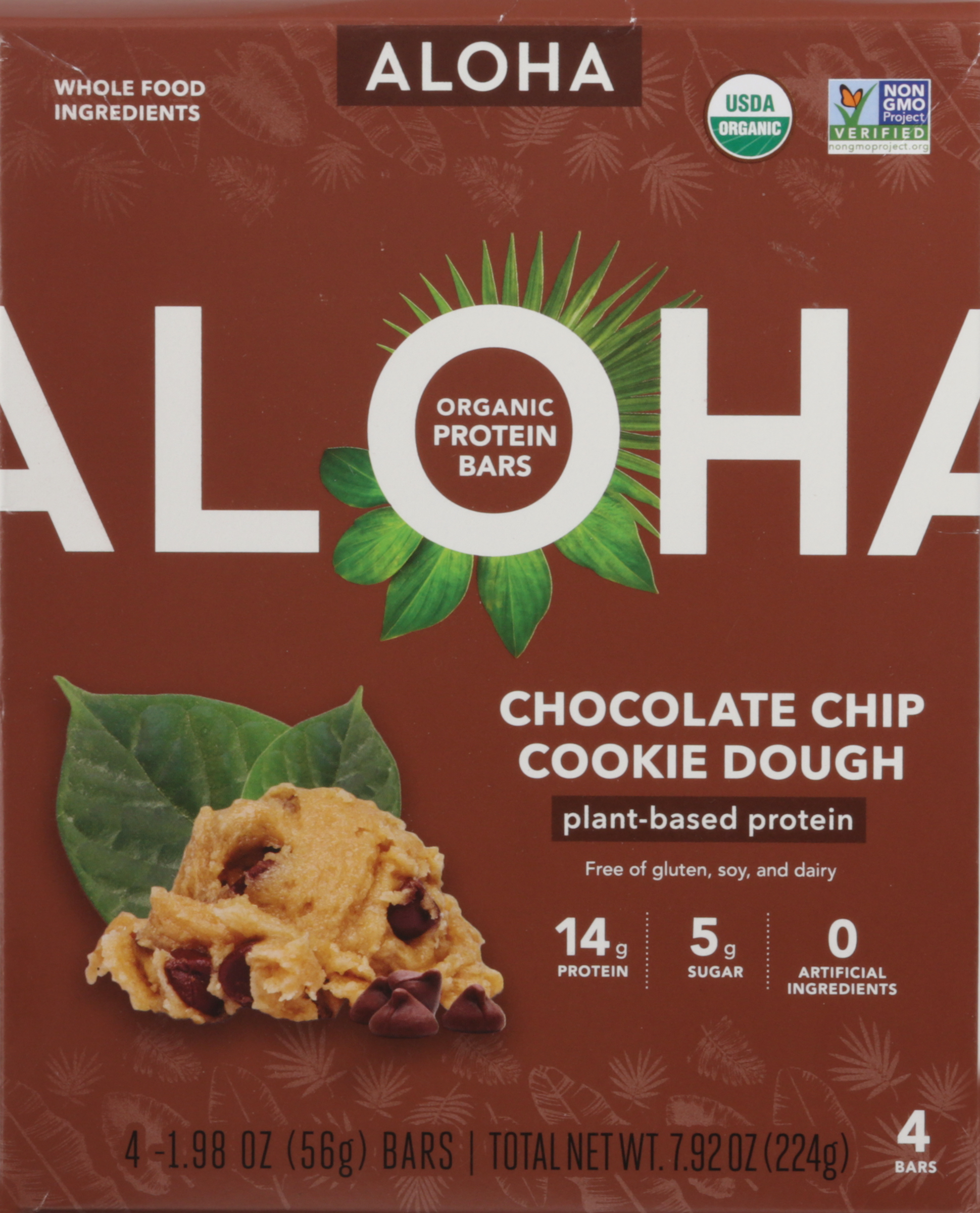 Protein Bars, Plant-Based, Organic, Chocolate Chip Cookie Dough