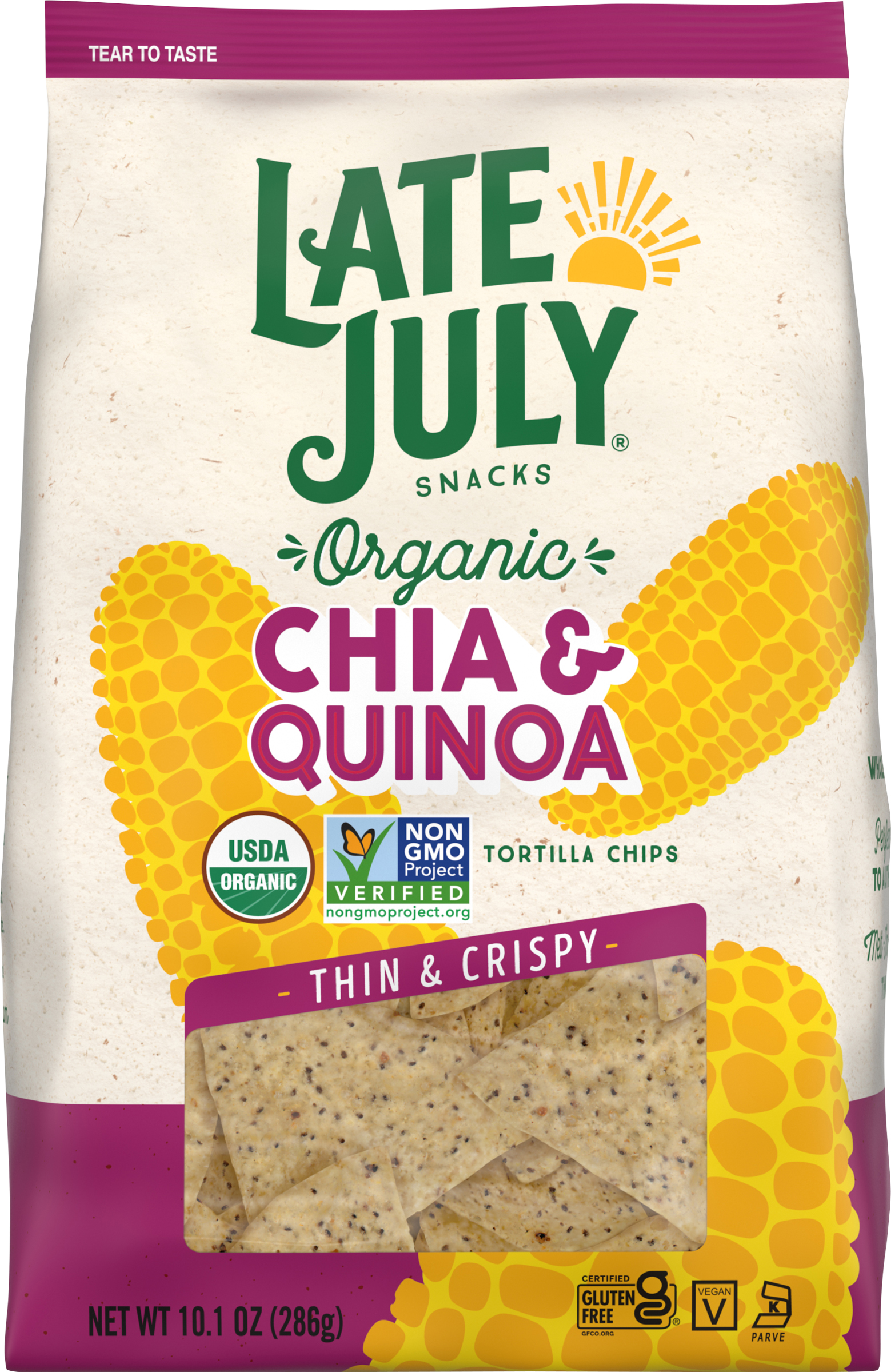 Tortilla Chips, Organic, Chia & Quinoa, Thin & Crispy