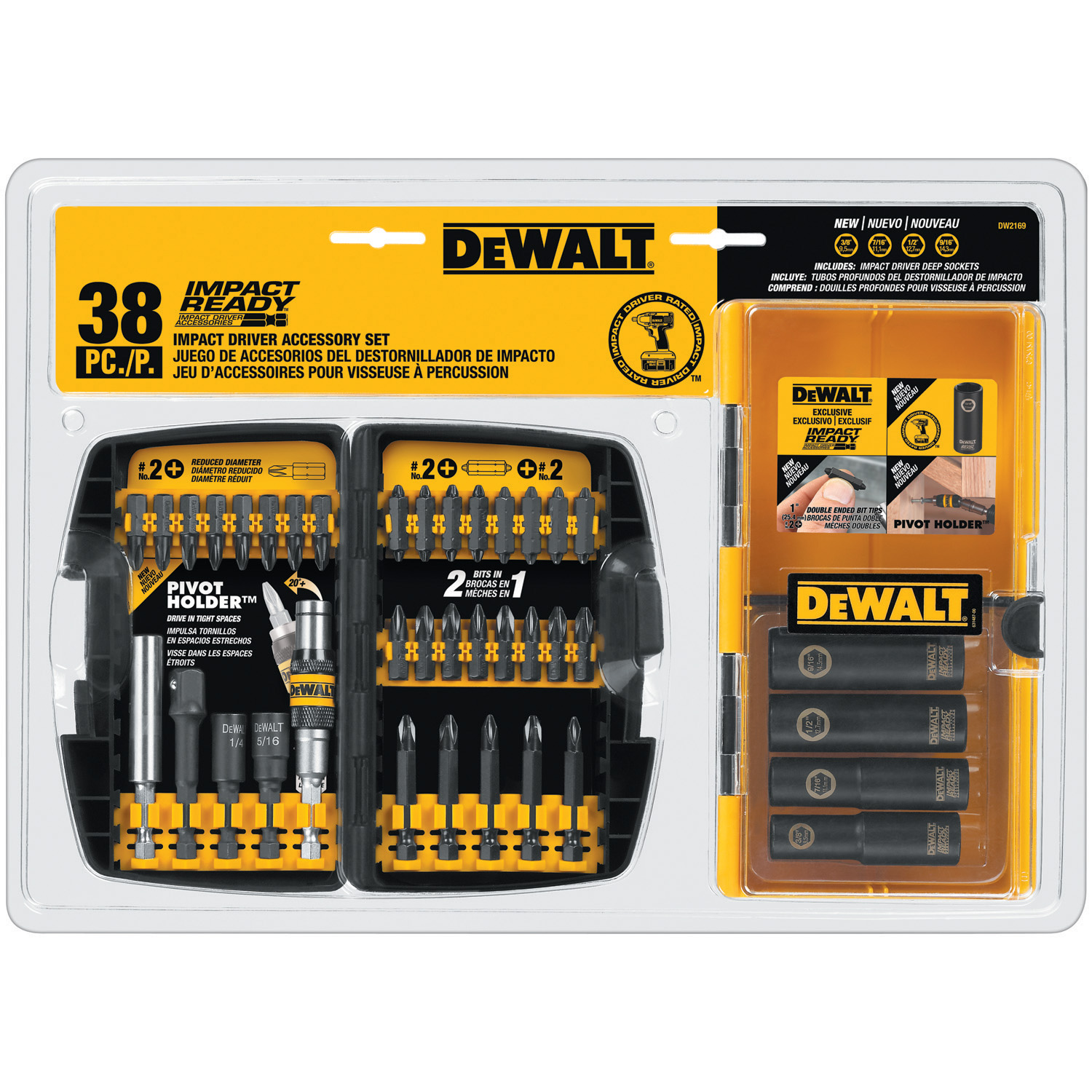 White Cap | DEWALT 38 Piece Impact Driver Accessory Set