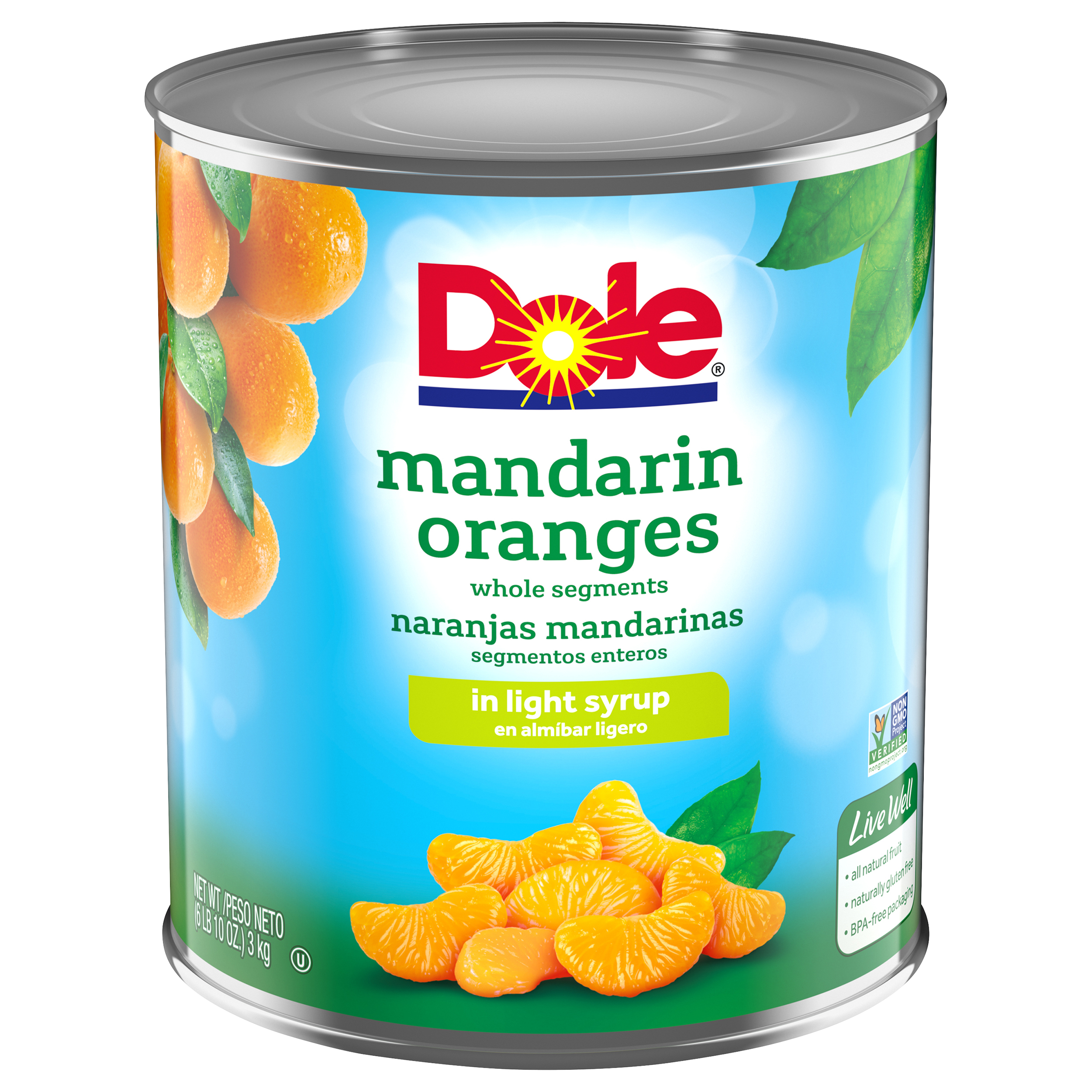 Dole® Mandarin Oranges Whole Segments In Light Syrup 6.62 Lb. Can