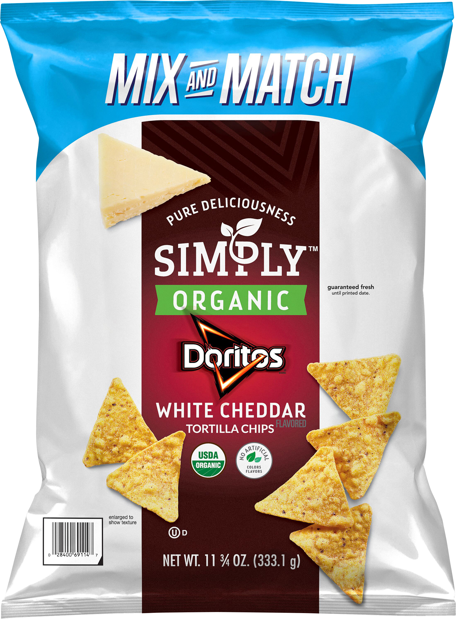 Tortilla Chips, Organic, White Cheddar Flavored