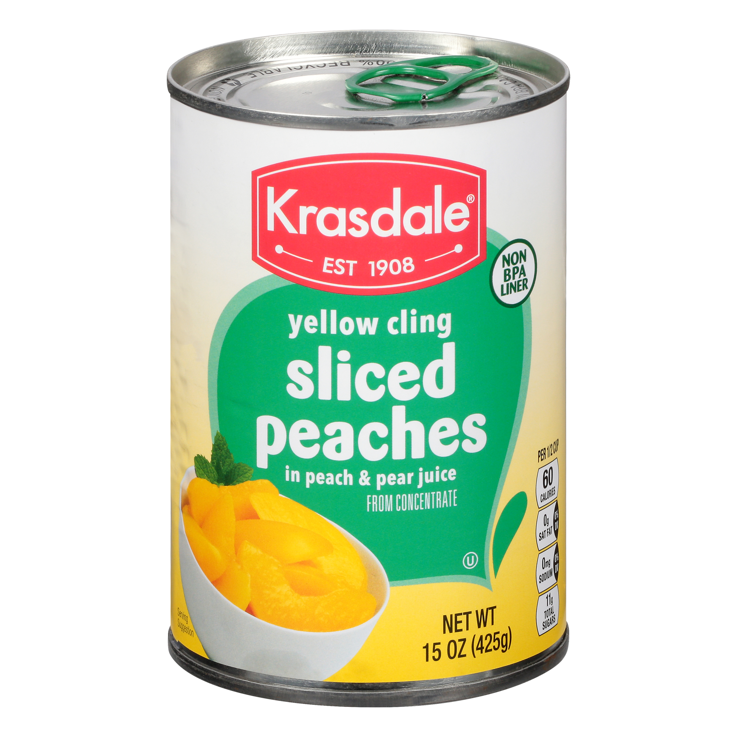 Krasdale Sliced Yellow Cling Peaches In Peach & Pear Juice 15 Oz