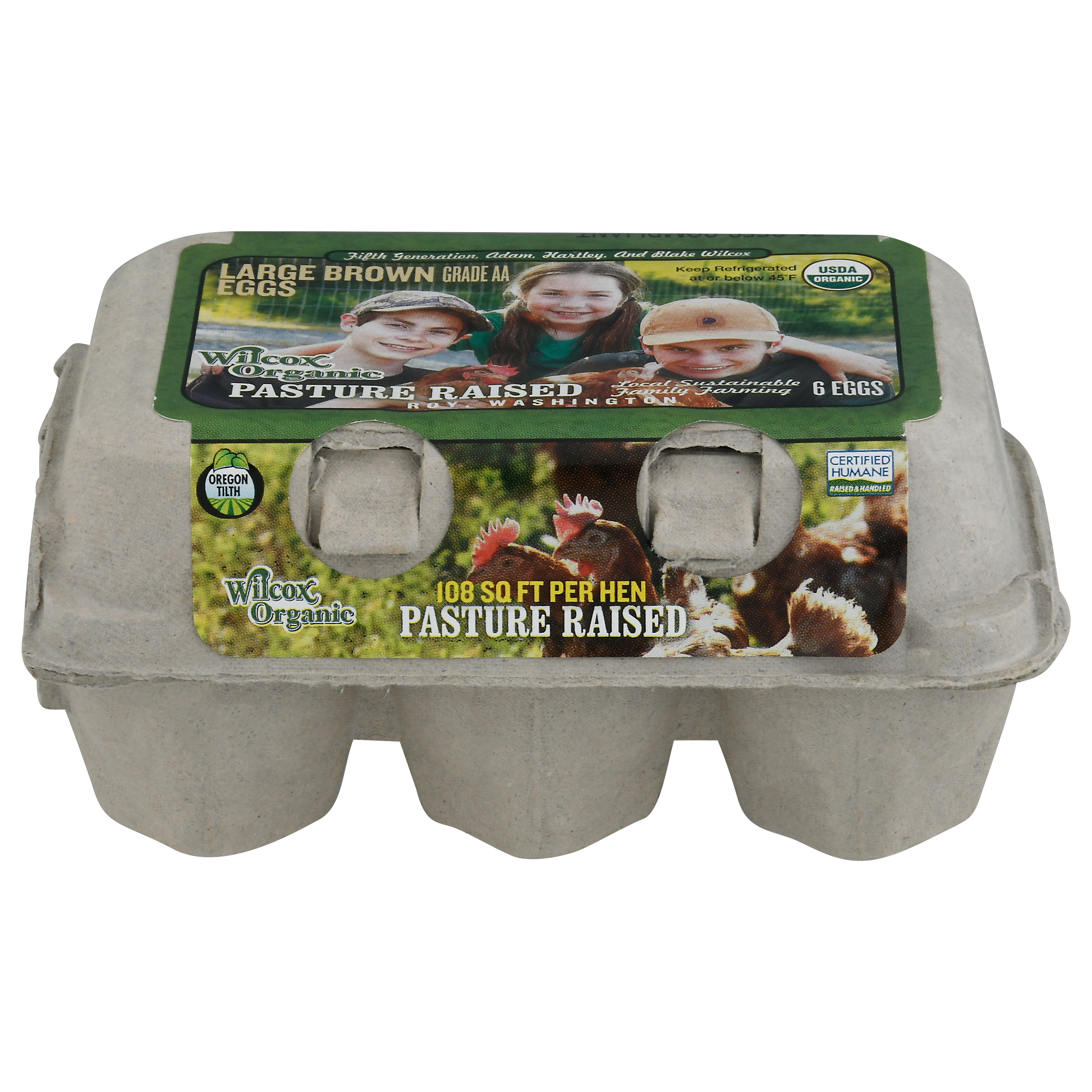 Wilcox Organic Brown Pasture Raised Eggs 6 Ea