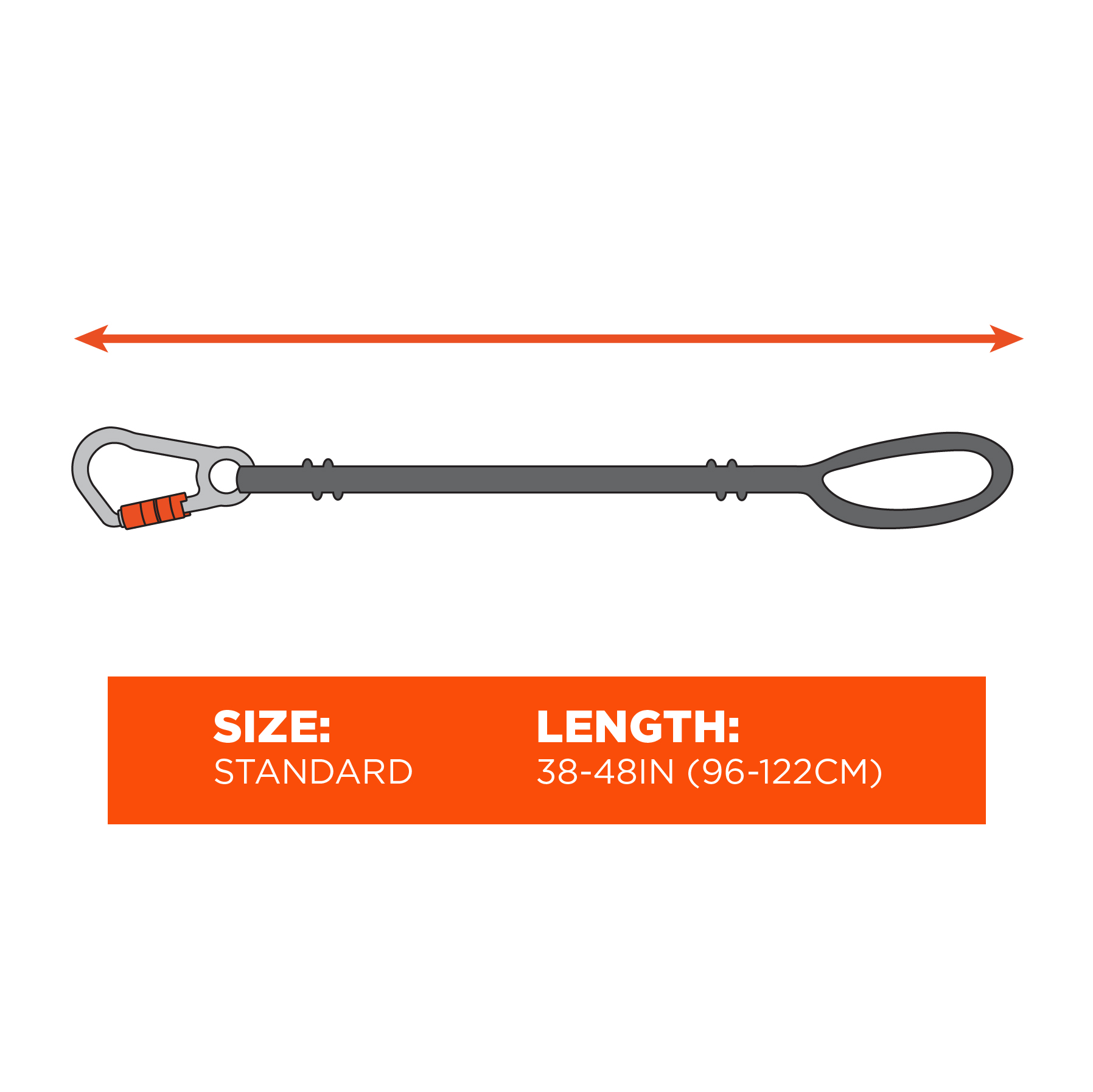 White Cap | Ergodyne 3100F(X) Standard Orange & Gray Tool Lanyard 