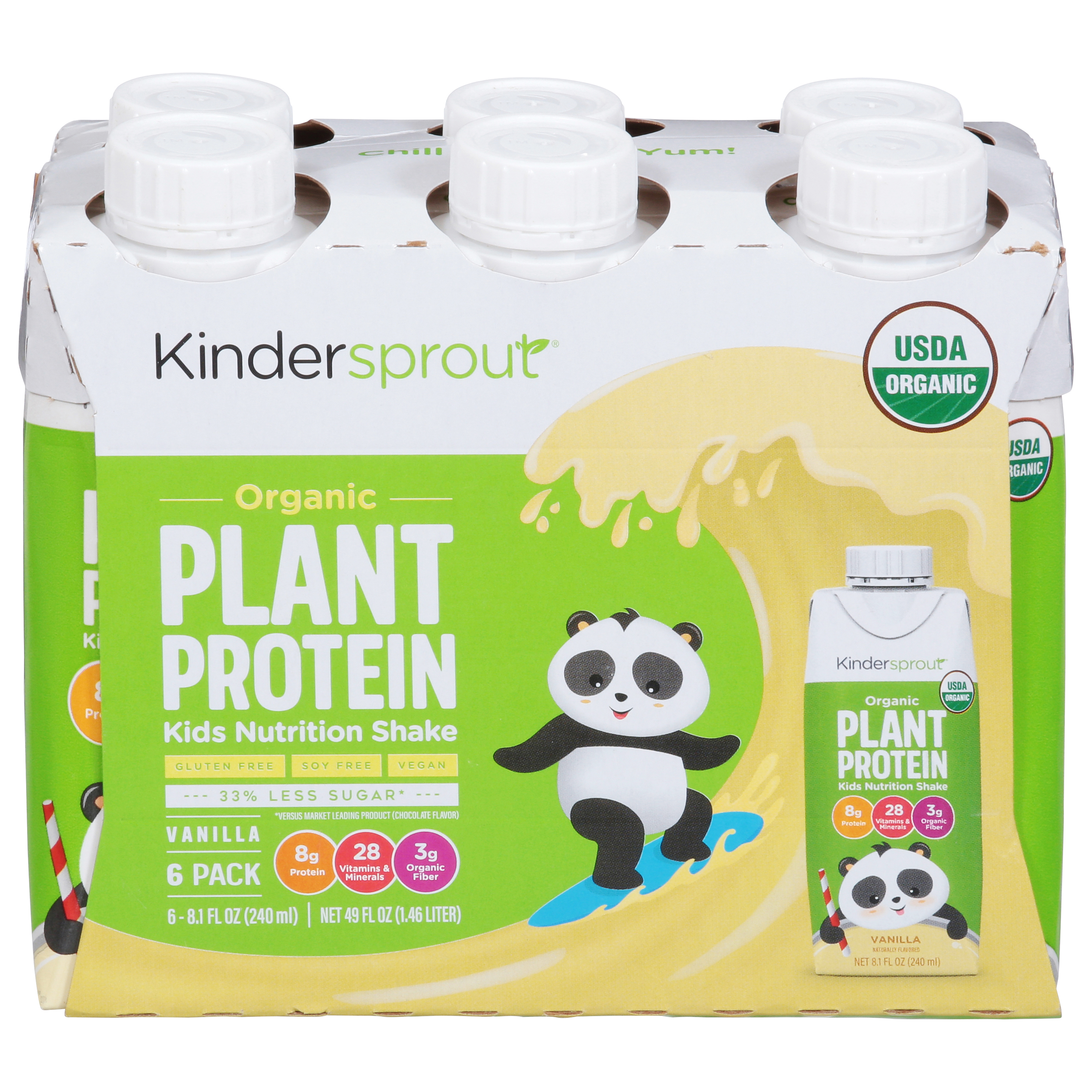 Kindersprout Plant Protein Organic Vanilla Kids Nutrition Shake 6 - 8.1 Fl Oz Ca