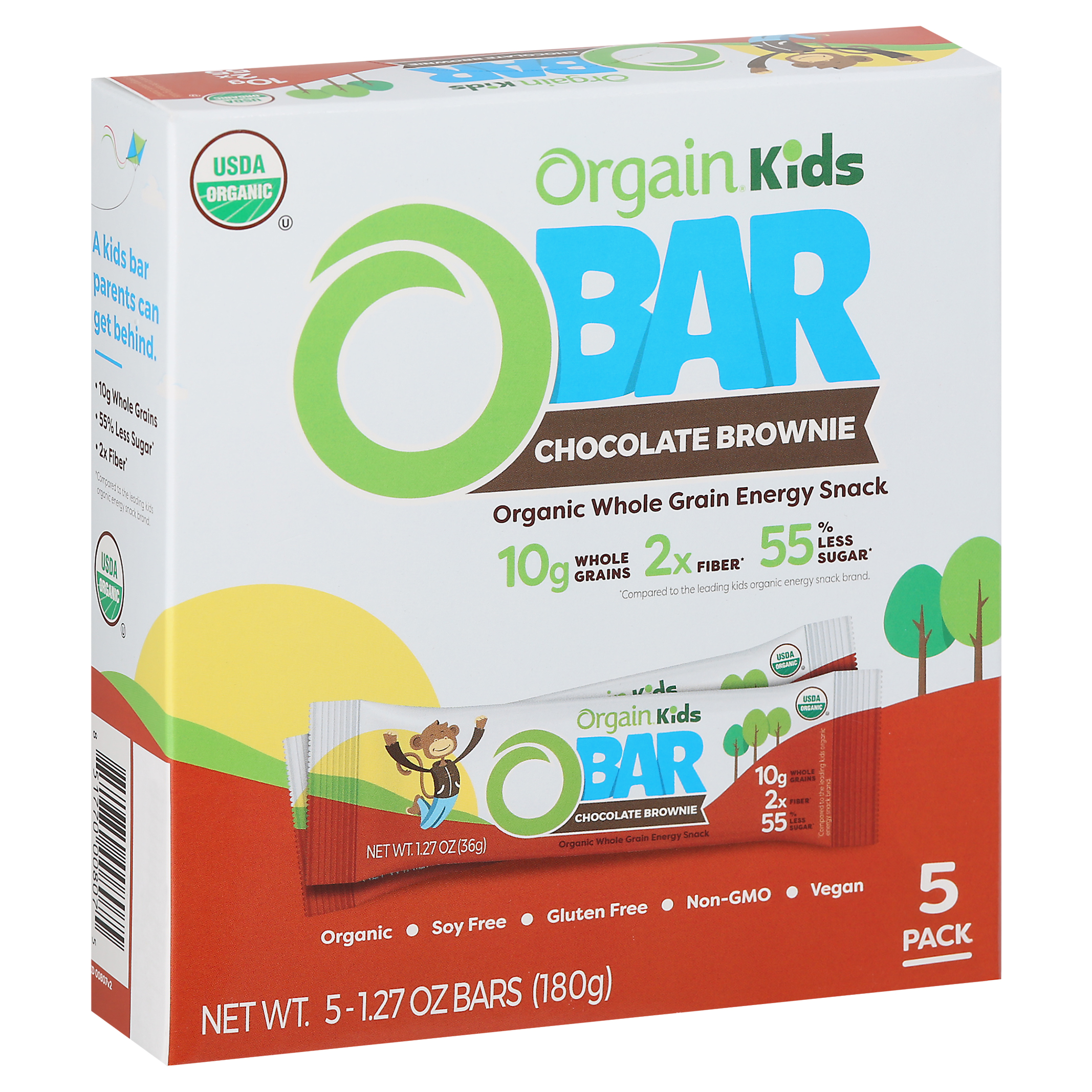 Orgain Kids 5 Pack Chocolate Brownie O-bar 5 Ea