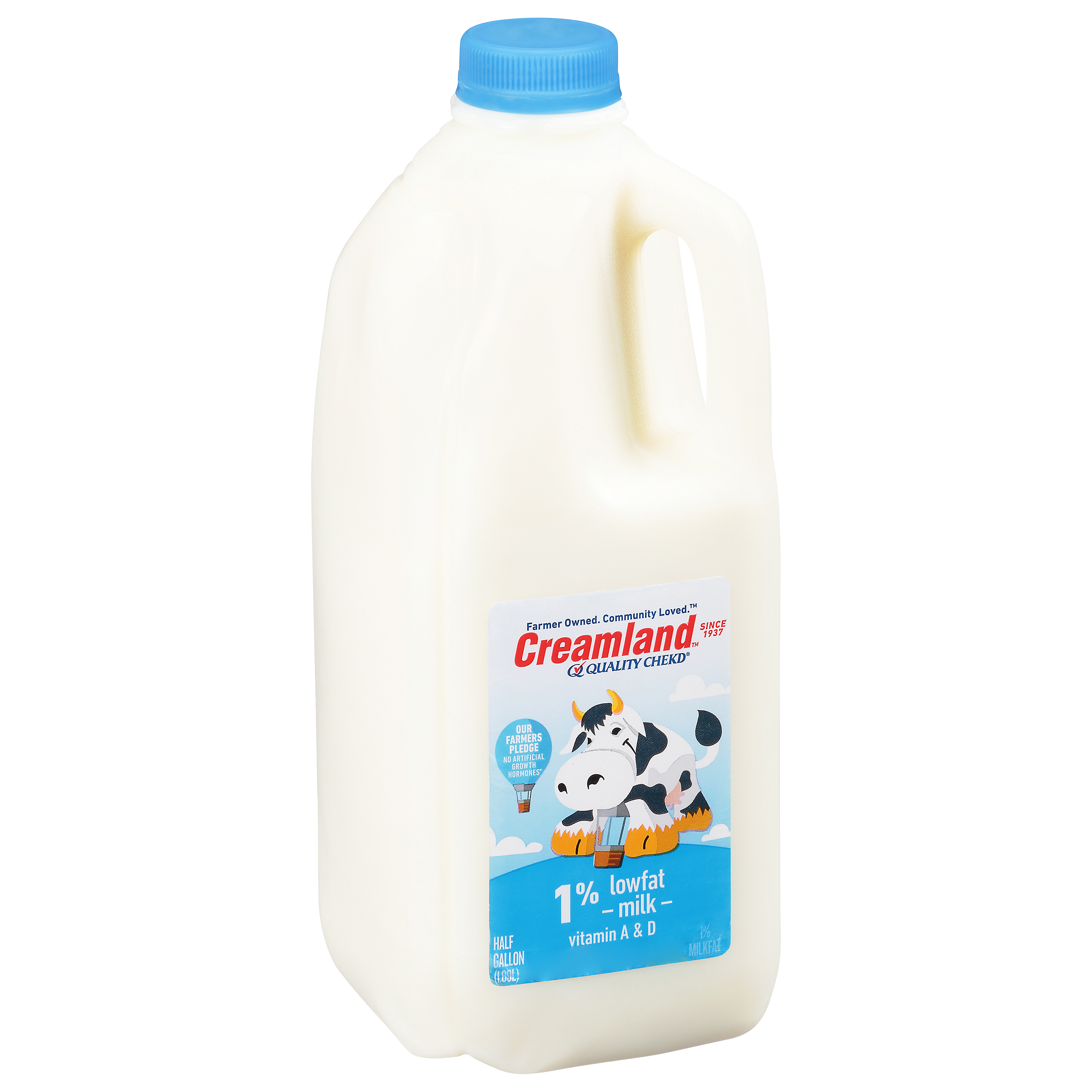 Creamland 1% Lowfat Milk 0.5 Gal