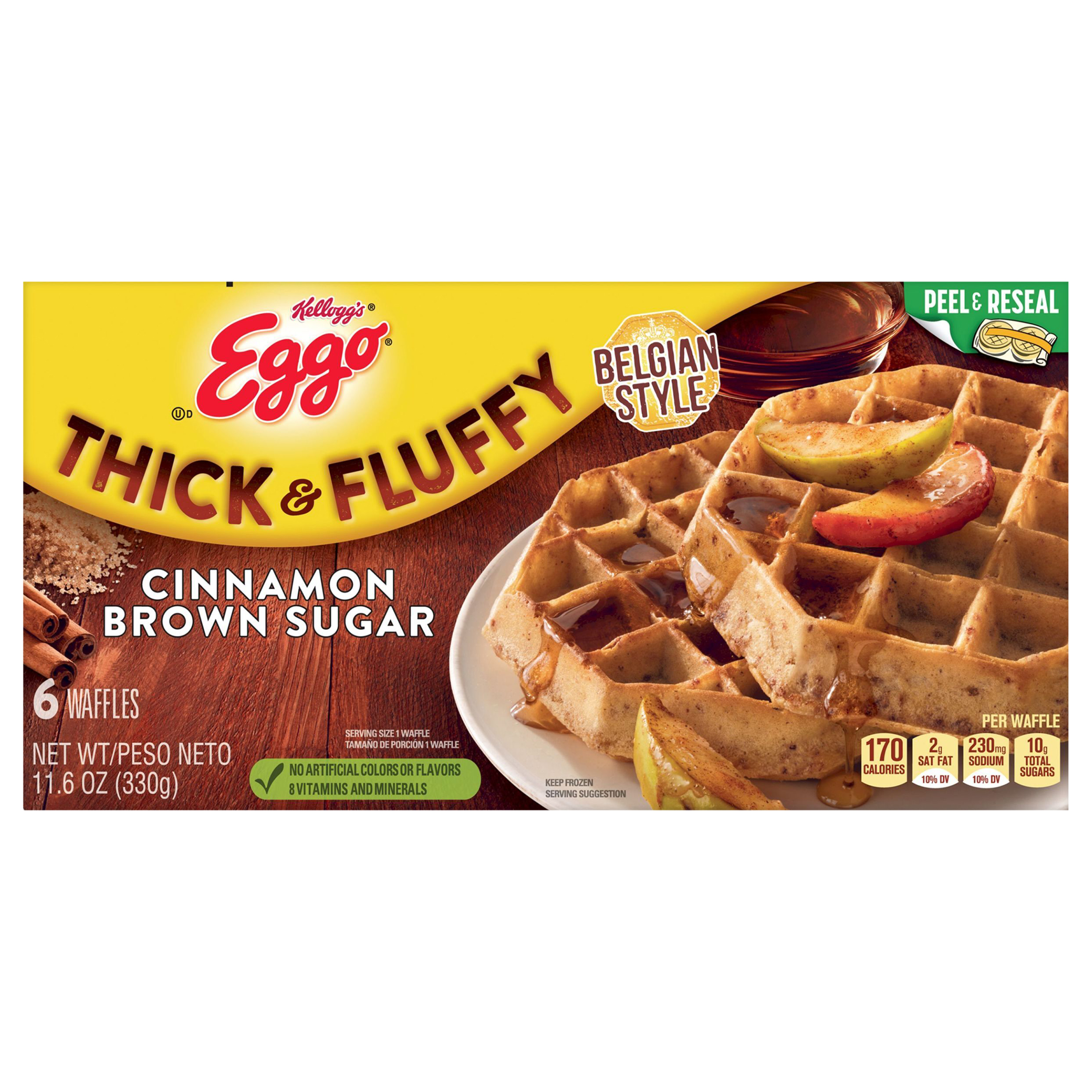 Waffles, Cinnamon Brown Sugar, Belgian Style, Thick & Fluffy