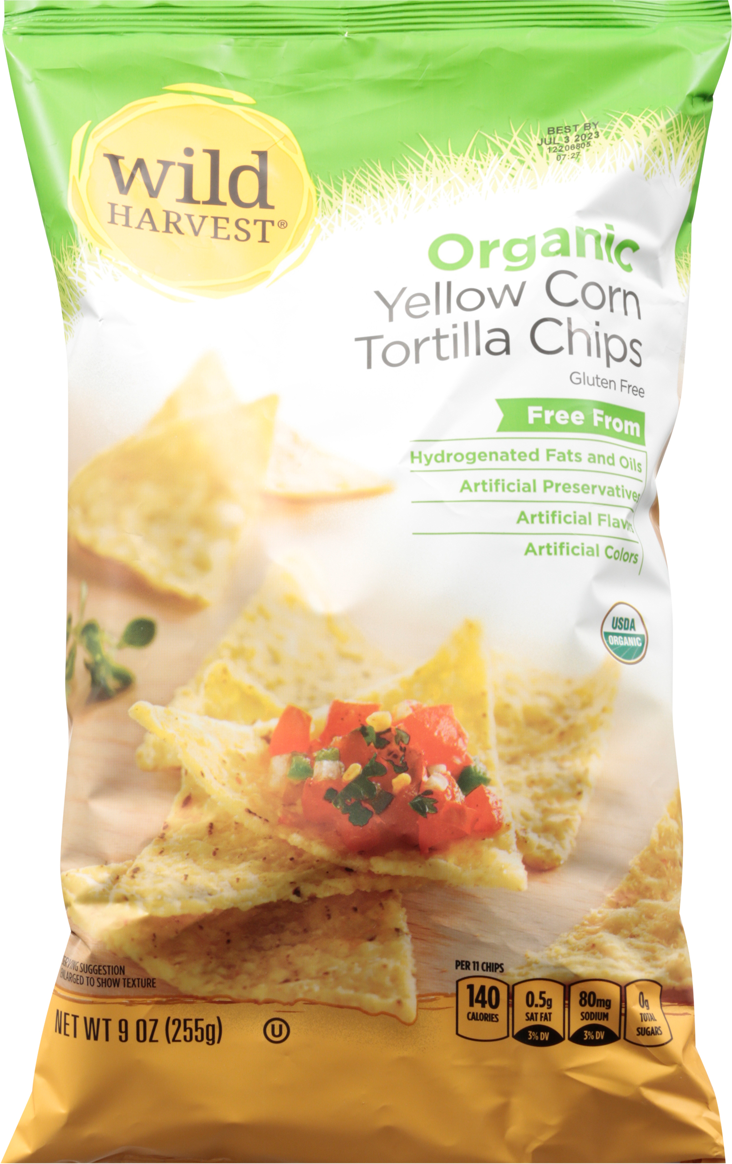Tortilla Chips, Organic, Yellow Corn