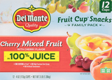 Fruit Cup Snacks, Cherry Mixed Fruit, In 100% Juice, Family Pack image