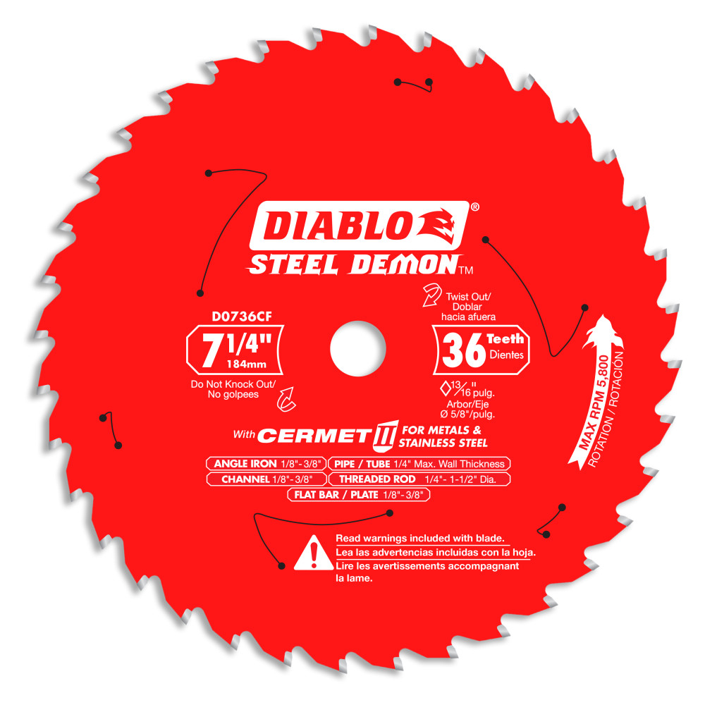 7-1/4 x .063 Ferrous Metal Cutting Circular Saw Blade - DWA7766