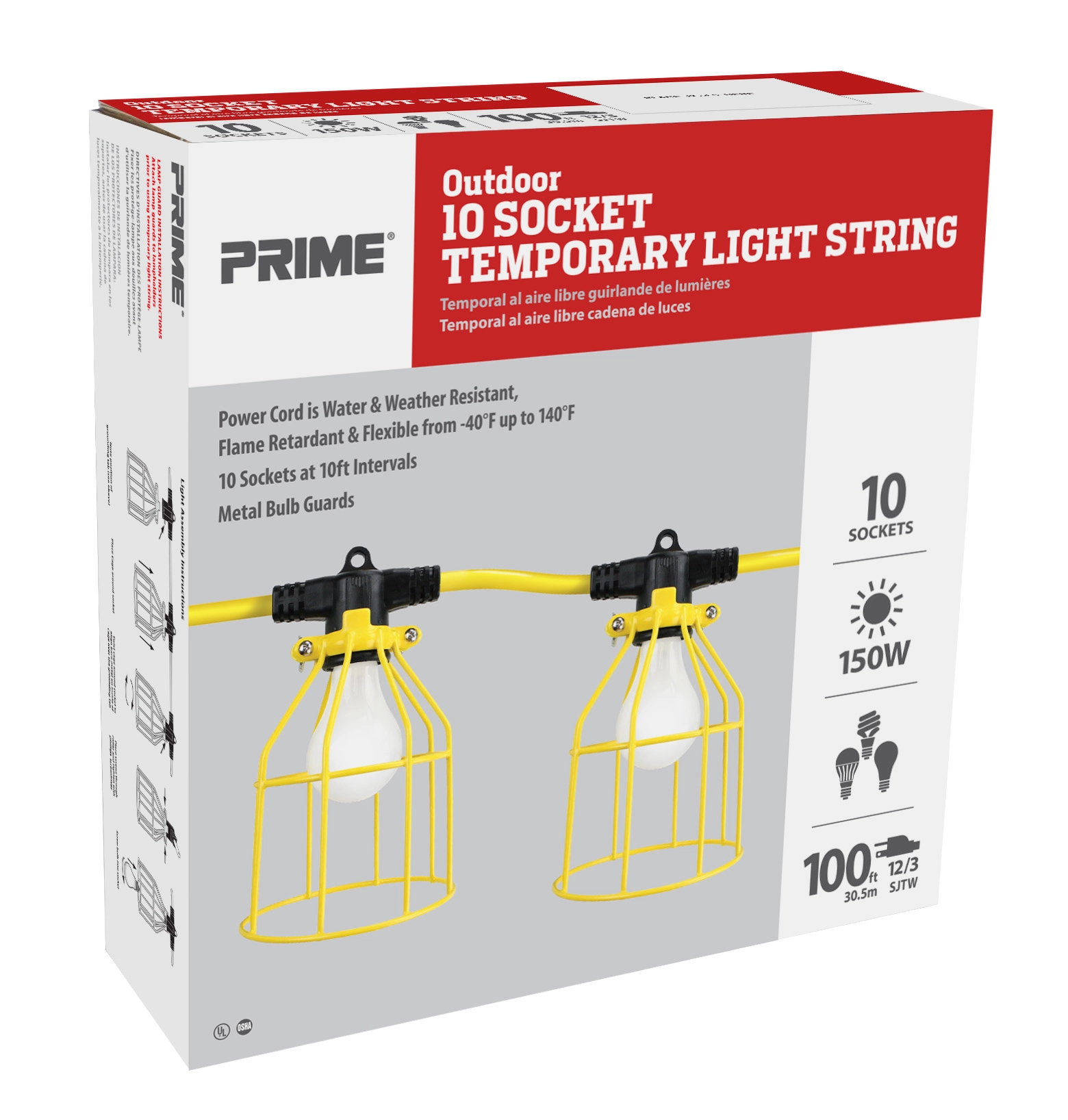 Prime 100' Yellow 125 V Light String