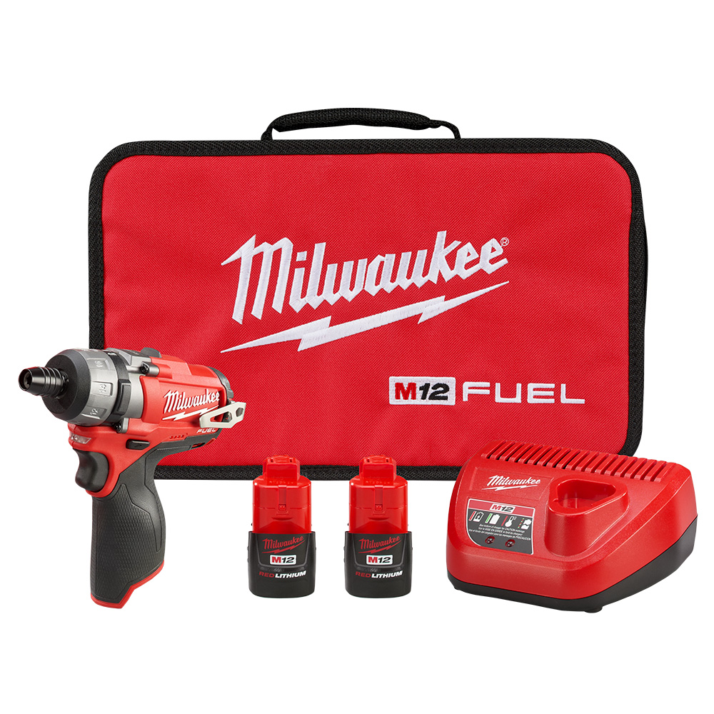 White Cap Milwaukee 12V Cordless M12 2 Speed Screwdriver Kit Fuel