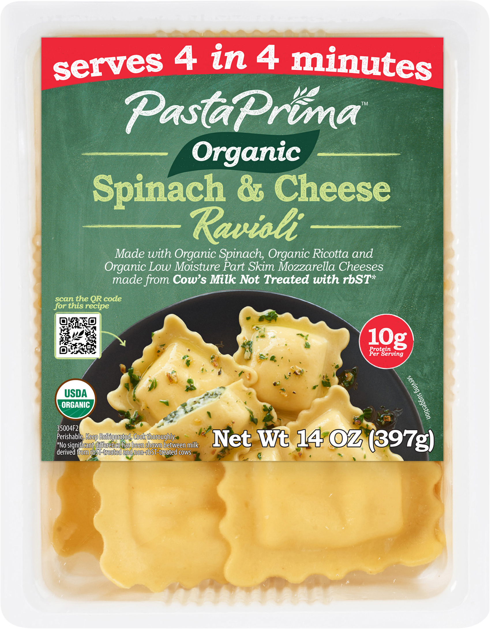 Ravioli, Organic, Spinach & Cheese