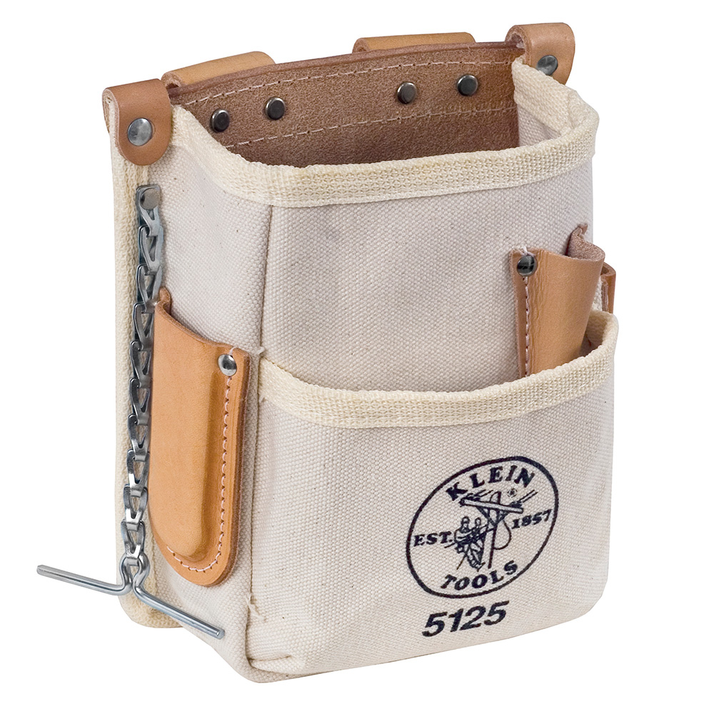 Klein white leather online tool pouch