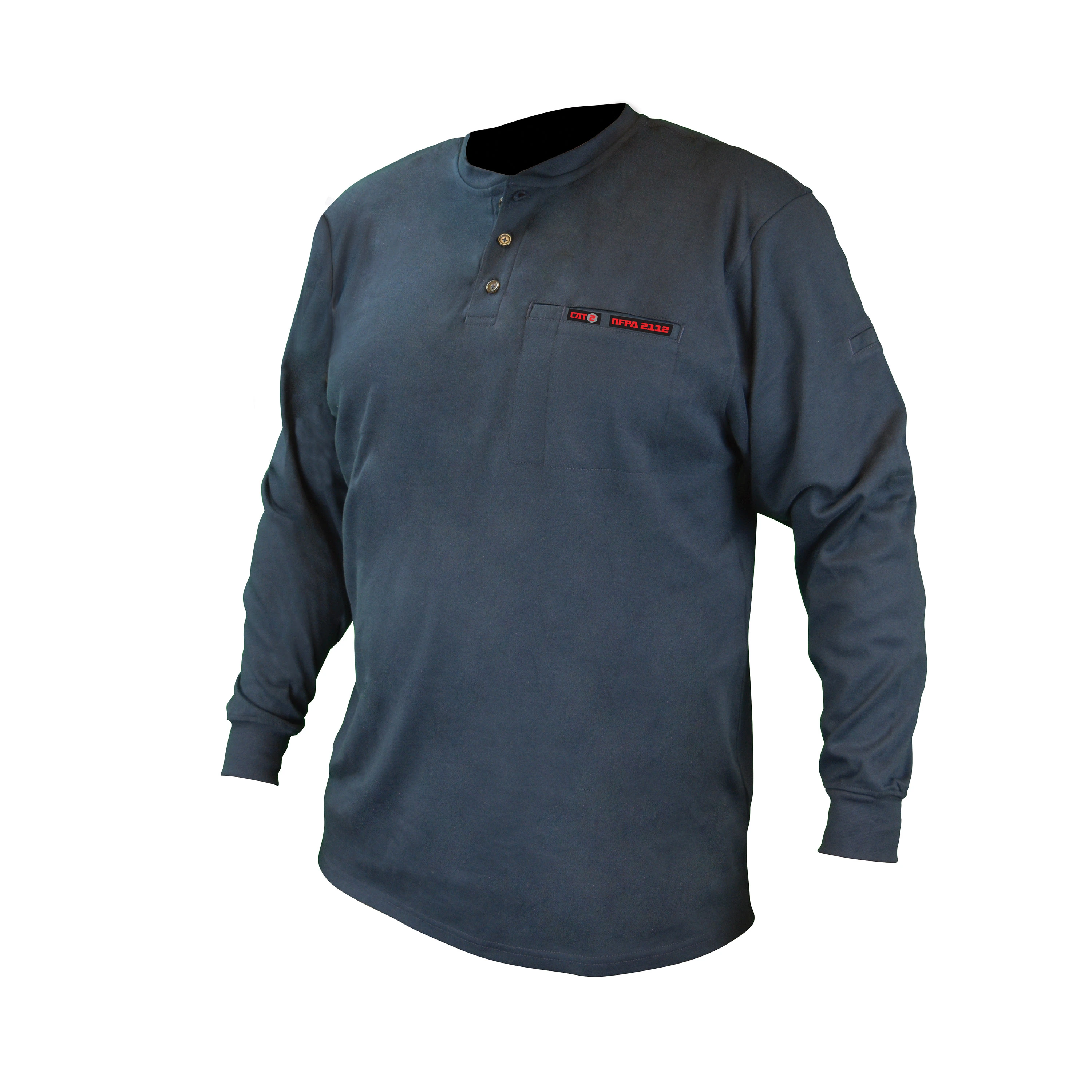 FRS-002 FRS-002 VolCore Long Sleeve Cotton Henley FR Shirt - Navy - M