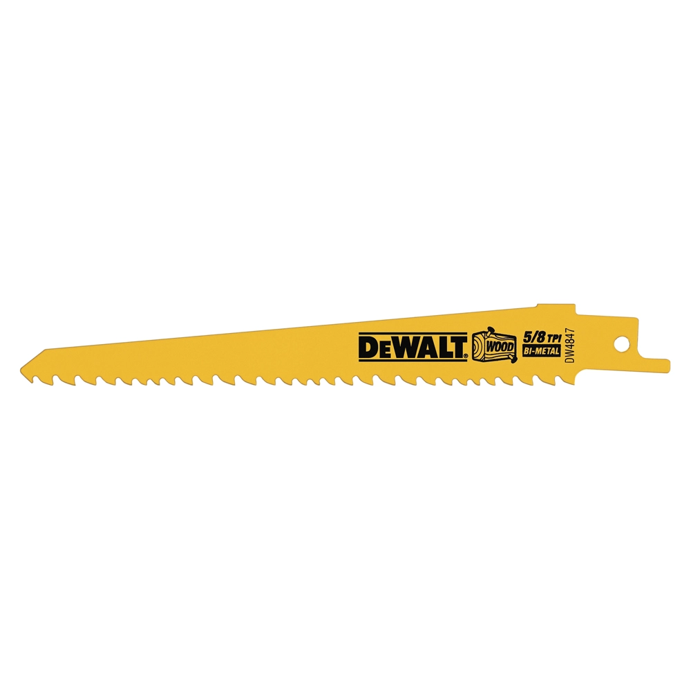 DEWALT 5Pk 6" 5-8Tpi Wood Reciprocating Blade