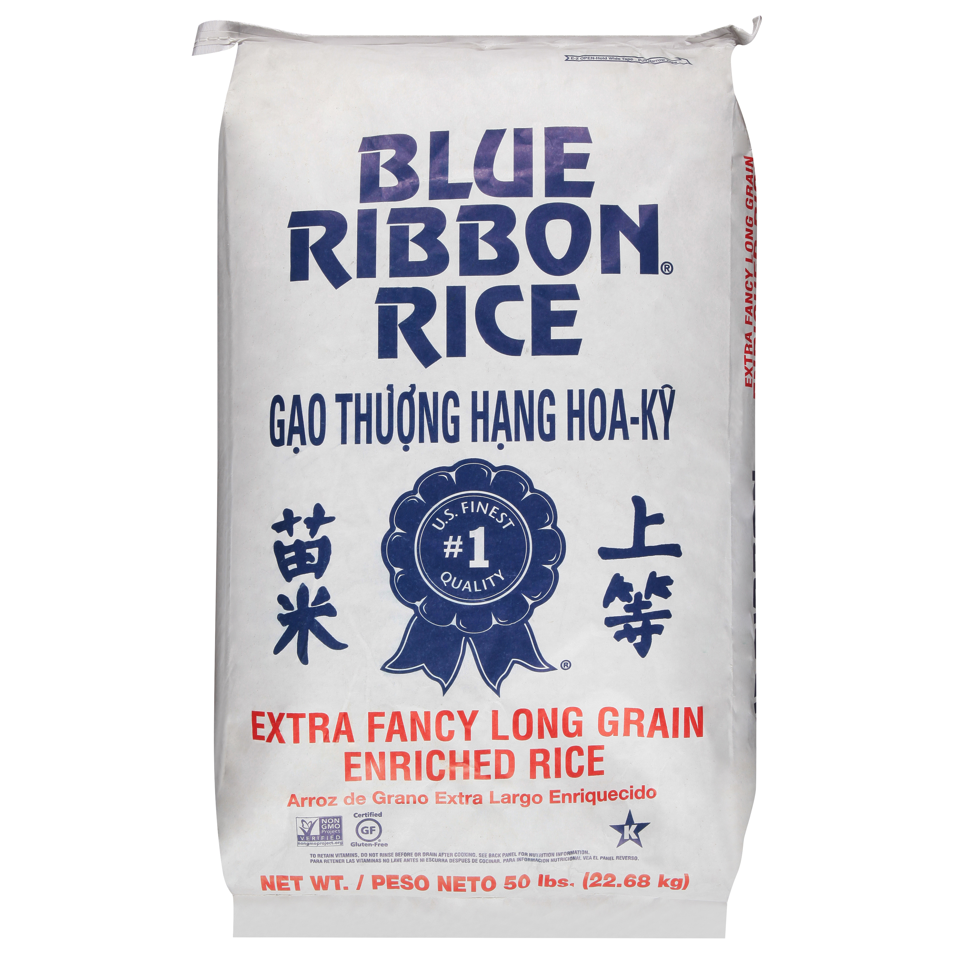 Blue Ribbon Extra Fancy Long Grain Enriched Rice 50 Lb