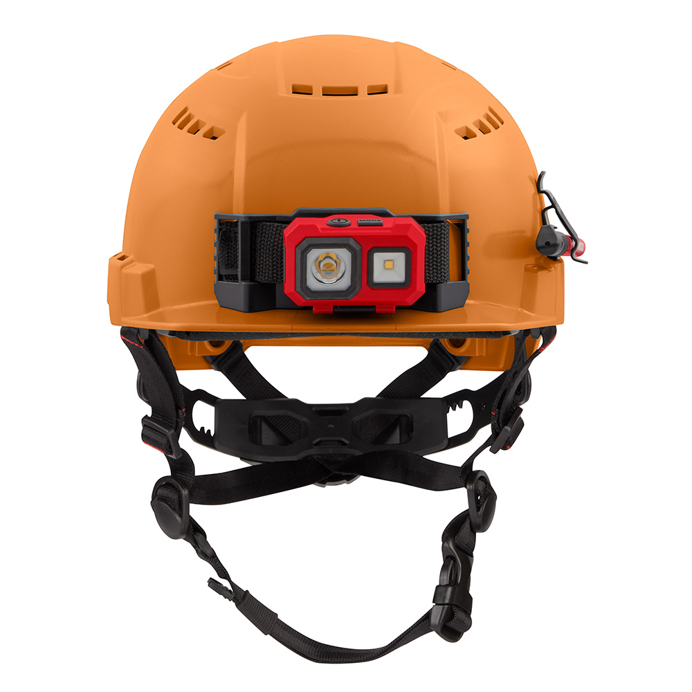 White Cap | Orange Front Brim Vented Helmet W/ Bolt Class C Milwaukee