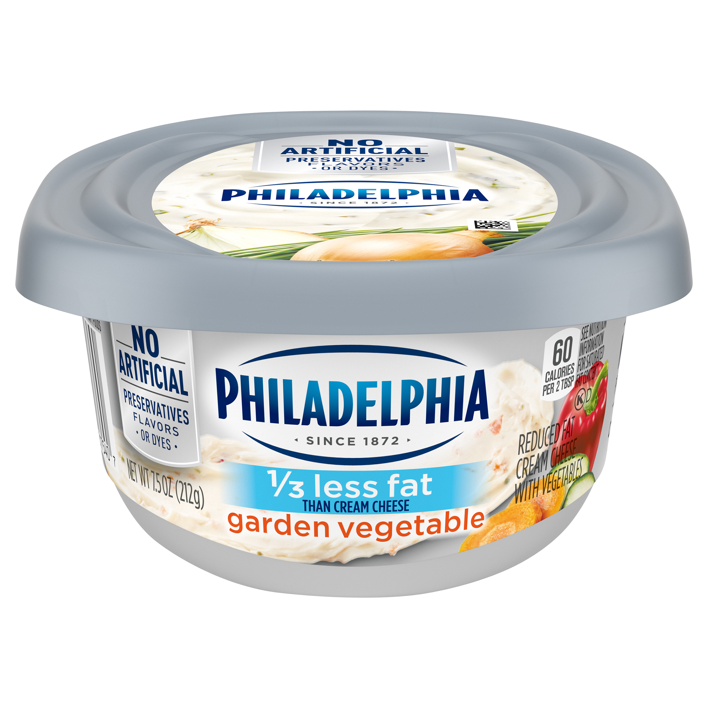 Cream Cheese, Reduced Fat, Garden Vegetable