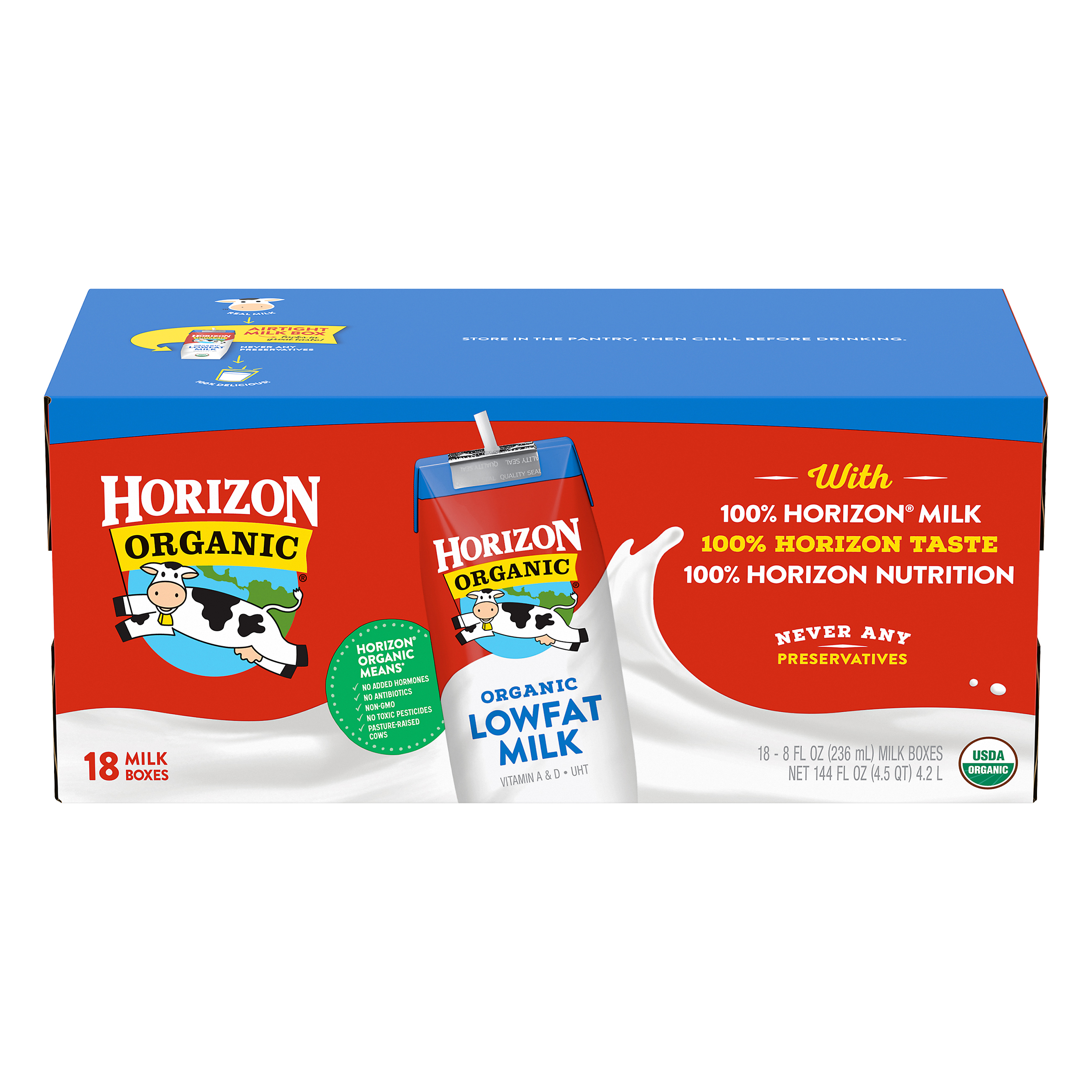 Horizon Organic Organic Lowfat Milk 18 Ea