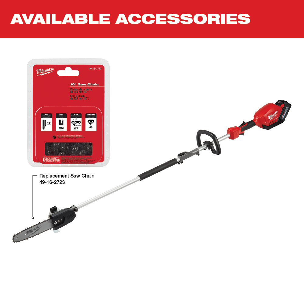 White Cap Milwaukee M18 Fuel 10 Pole Saw Kit With Quik Lok Attachment Capability