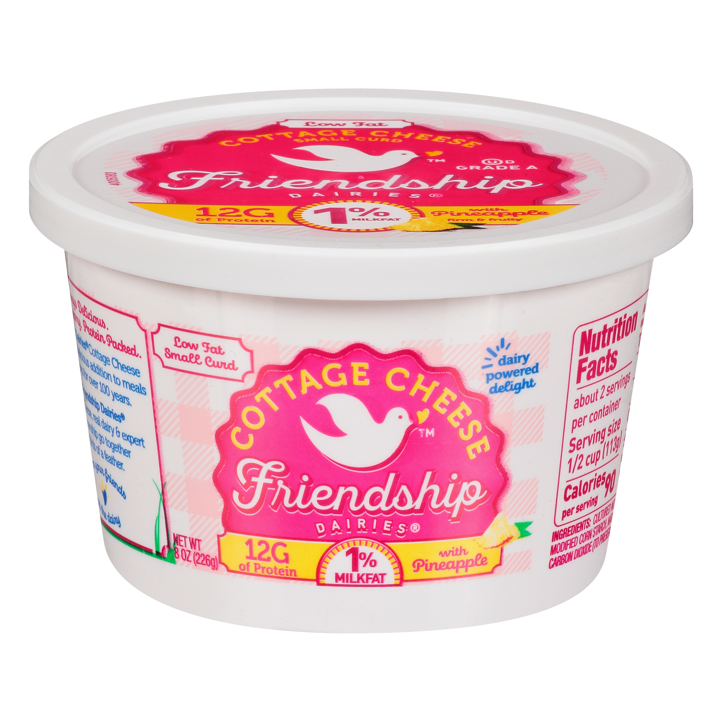Friendship Dairies Low Fat 1% Milkfat Small Curd With Pineapple Cottage Cheese 8