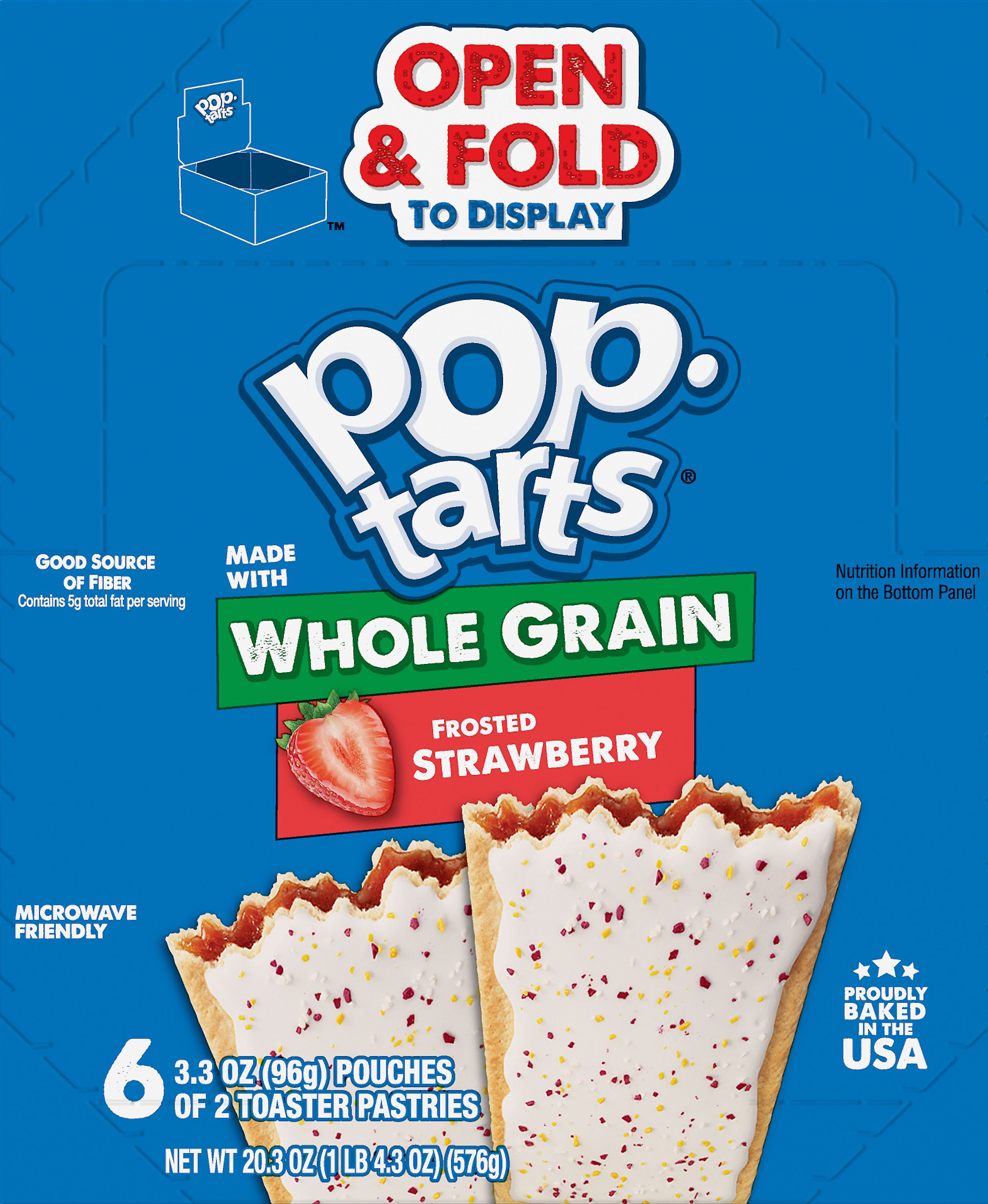 Toaster Pastries, Whole Grain, Strawberry, Frosted, 6 Pack