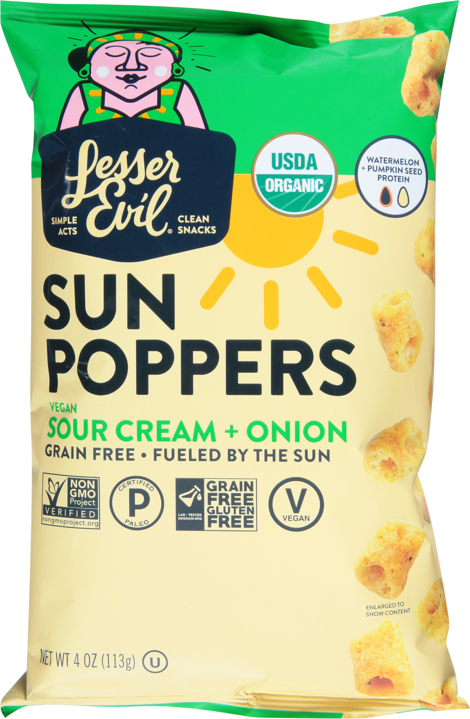 Sun Poppers, Vegan, Sour Cream + Onion