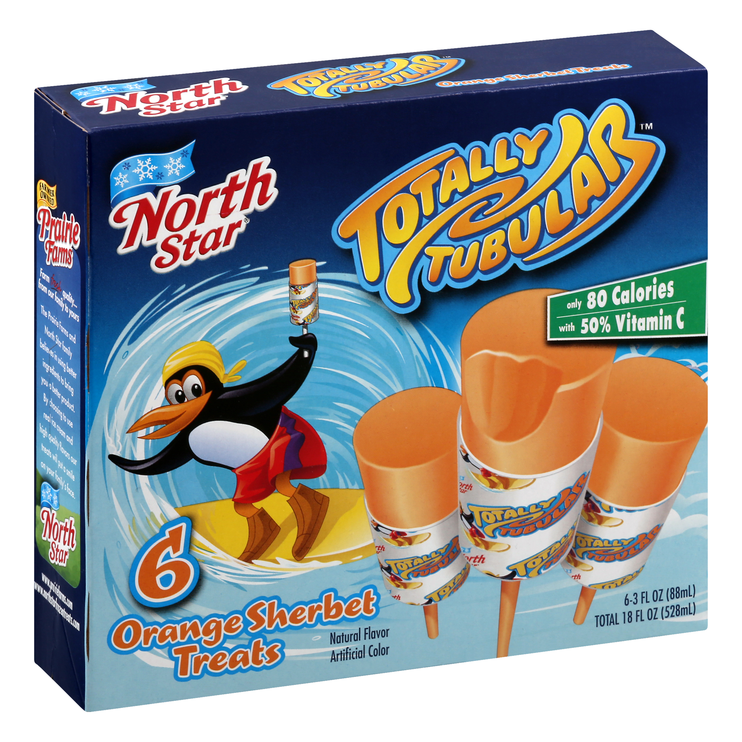 North Star Orange Sherbet Treats 6 Ea