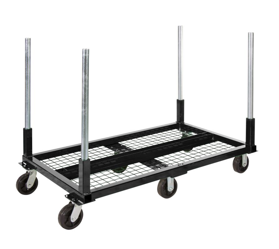 Sumner Pipe Mac 581/2 x 33 x 44" 2000 lb Black Steel Mobile Pipe Cart