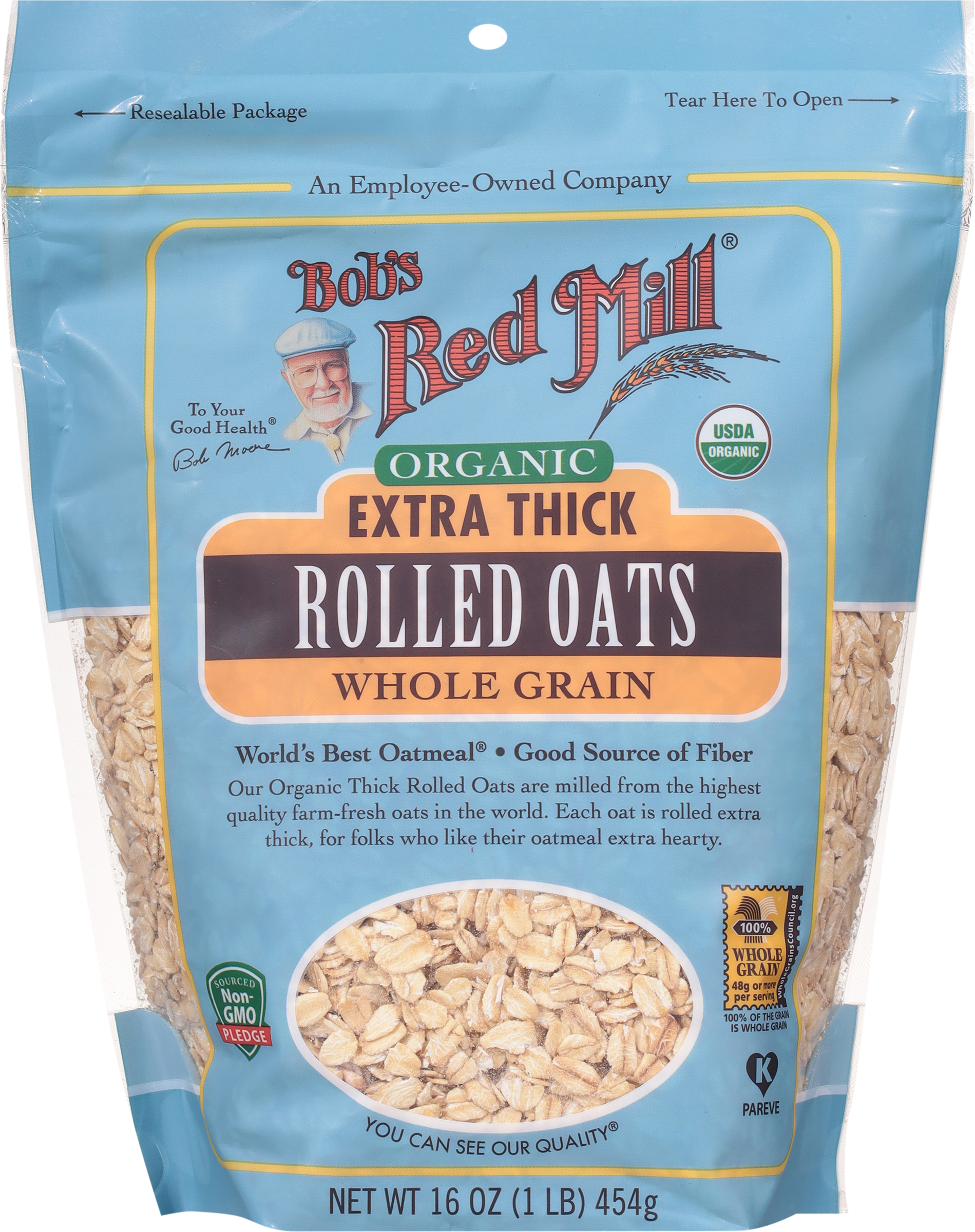 Rolled Oats, Organic, Whole Grain, Extra Thick