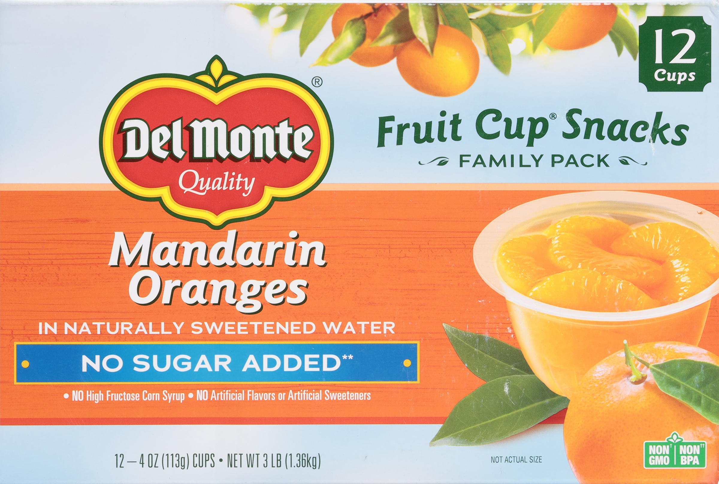 Fruit Cup Snacks, Mandarin Oranges, Family Pack