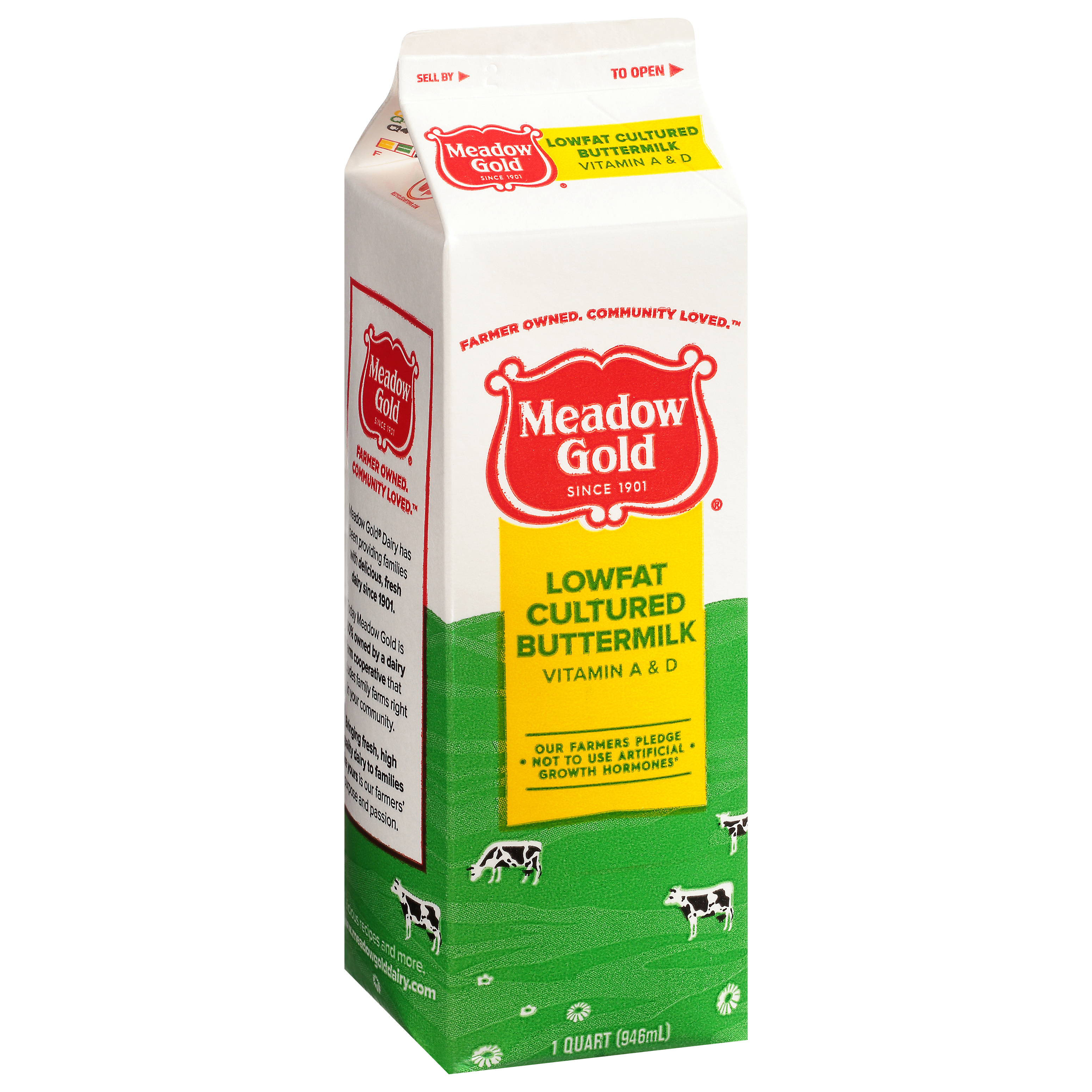 Meadow Gold Lowfat Cultured Buttermilk 1 Qt Carton