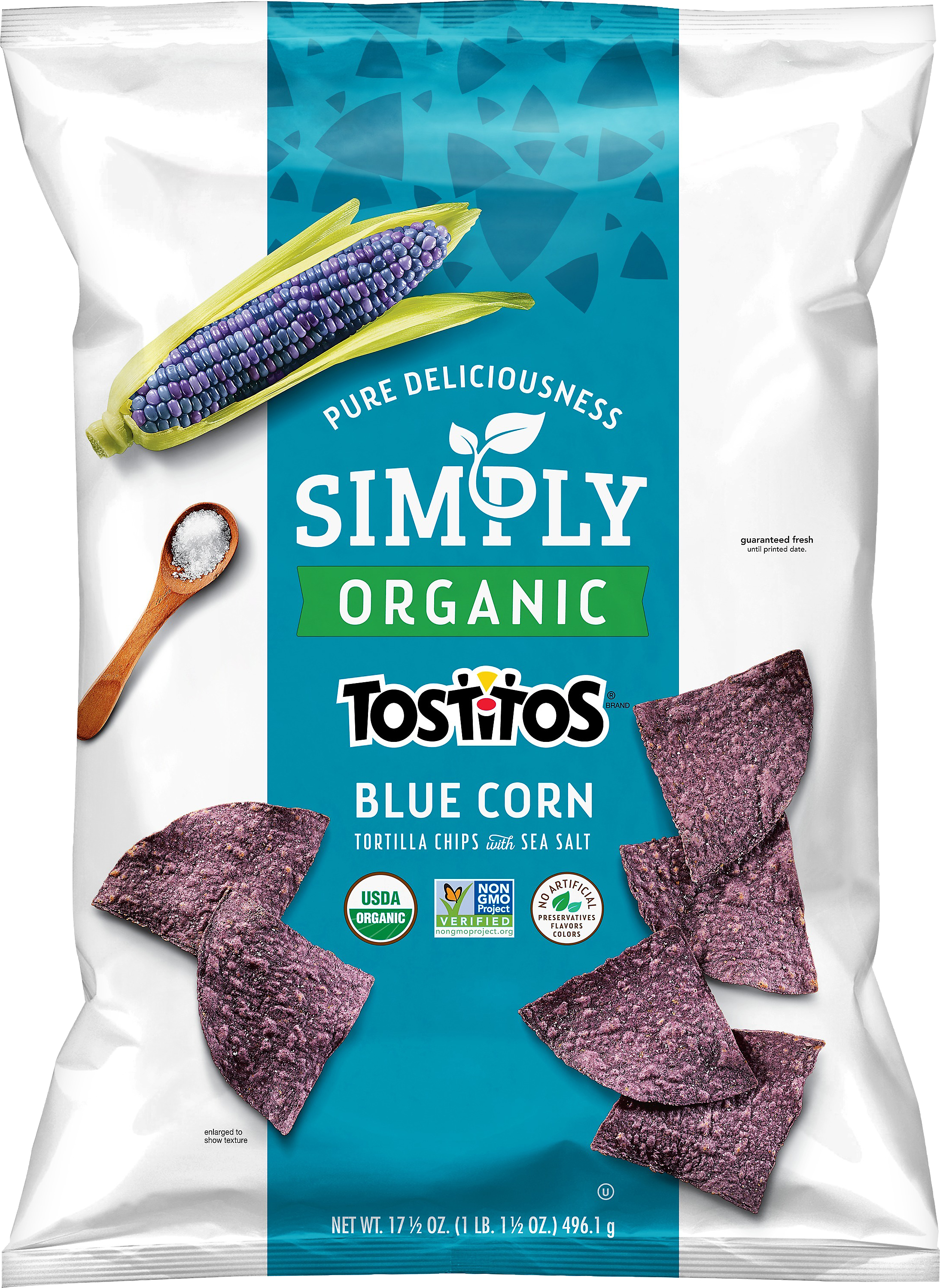 Tortilla Chips, Organic, Blue Corn