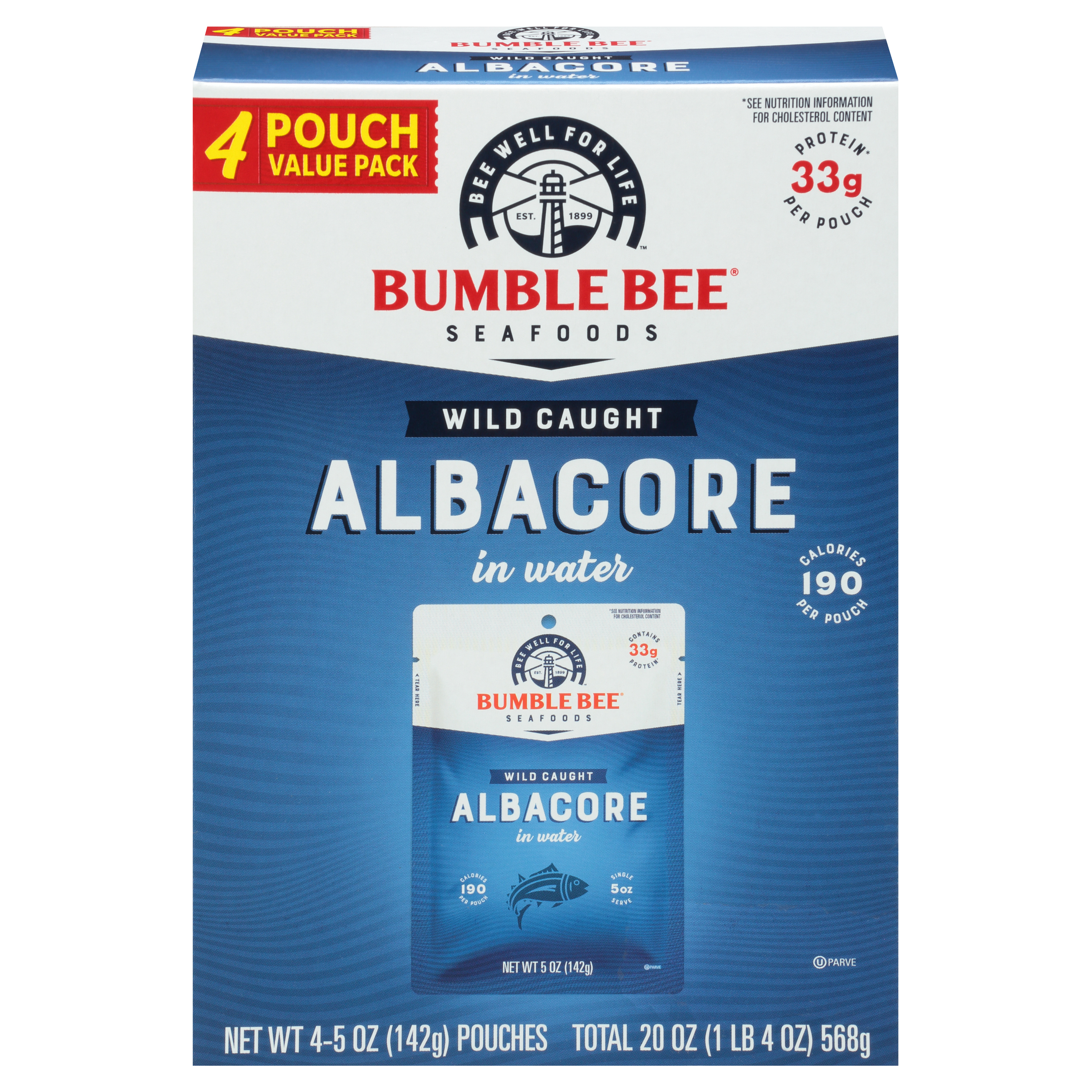 Bumble Bee® Wild Caught Albacore Tuna In Water 4-5 Oz. Pouches