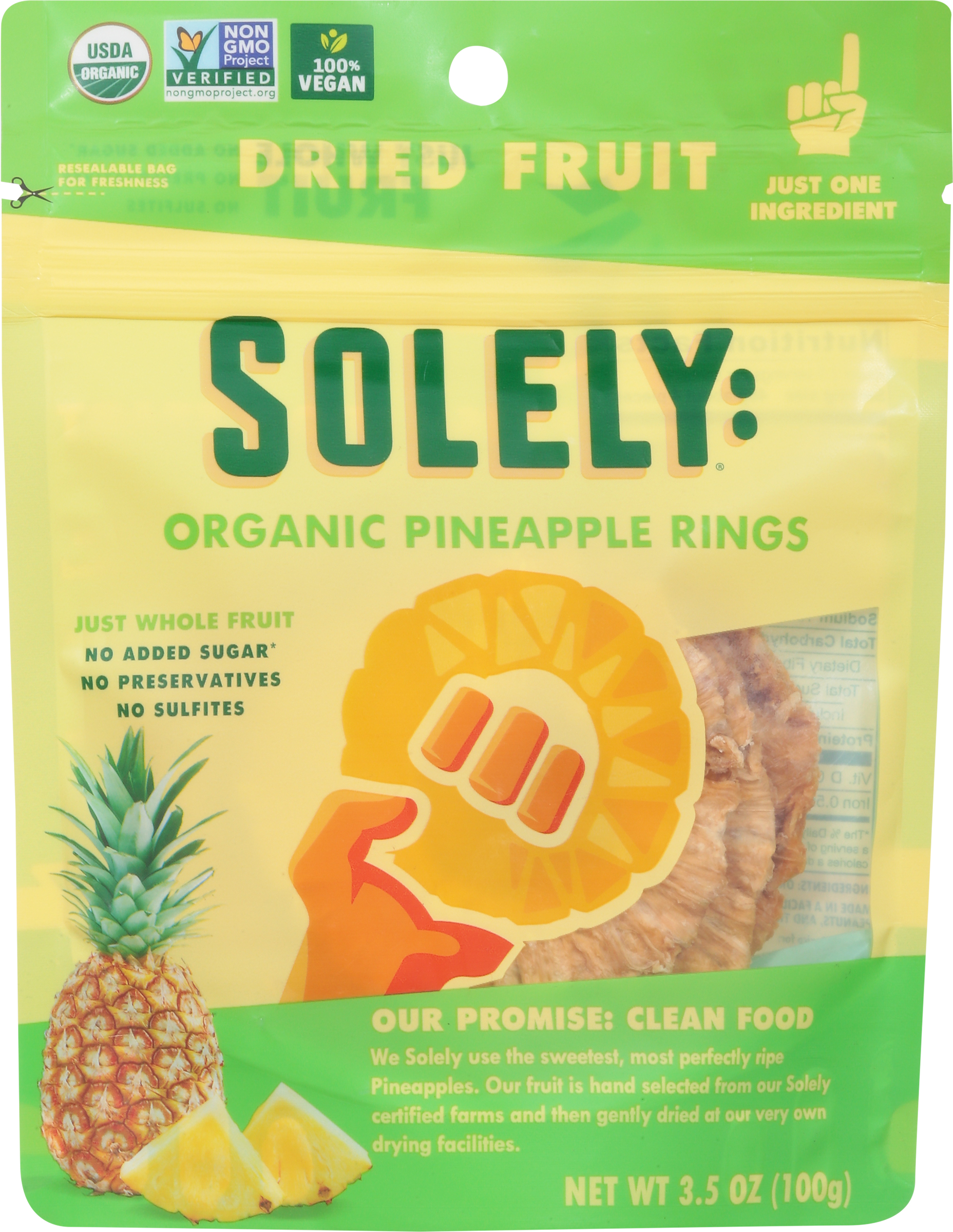 Dried Fruit, Organic, Pineapple Rings